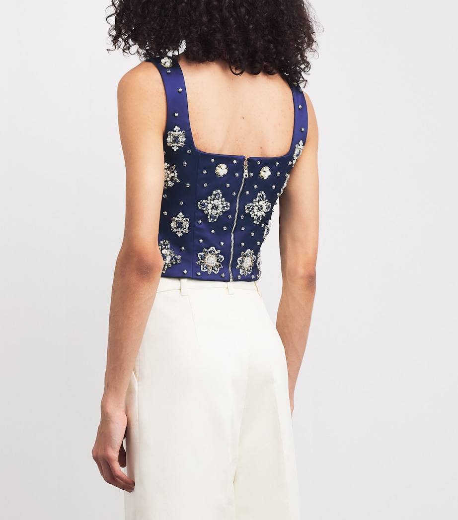 Embellished Lilliana Crop Top B401 MIDNIGHT BLUE Image 4