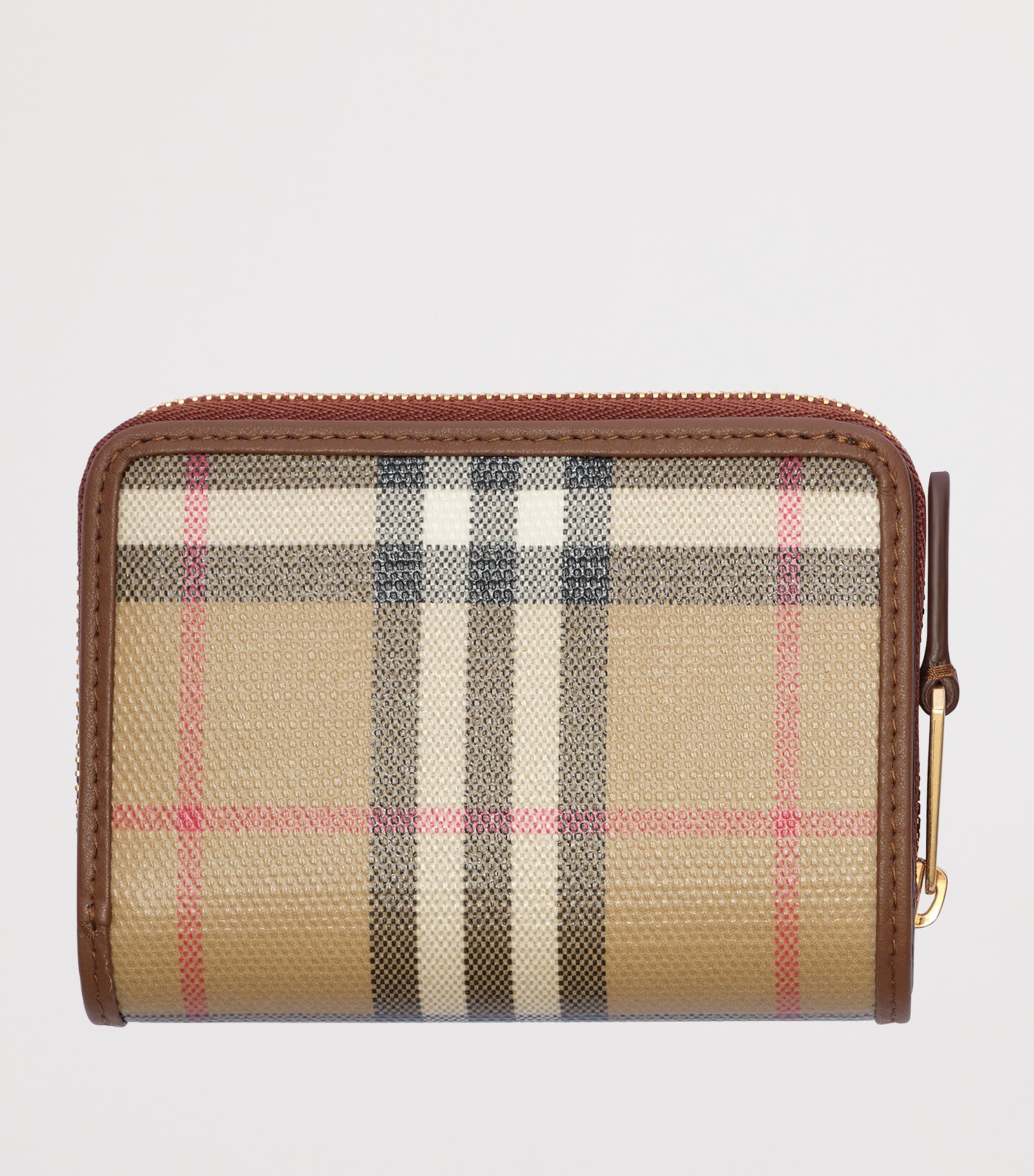 Burberry Cotton-Leather Check Wallet Archive Beige Image 2