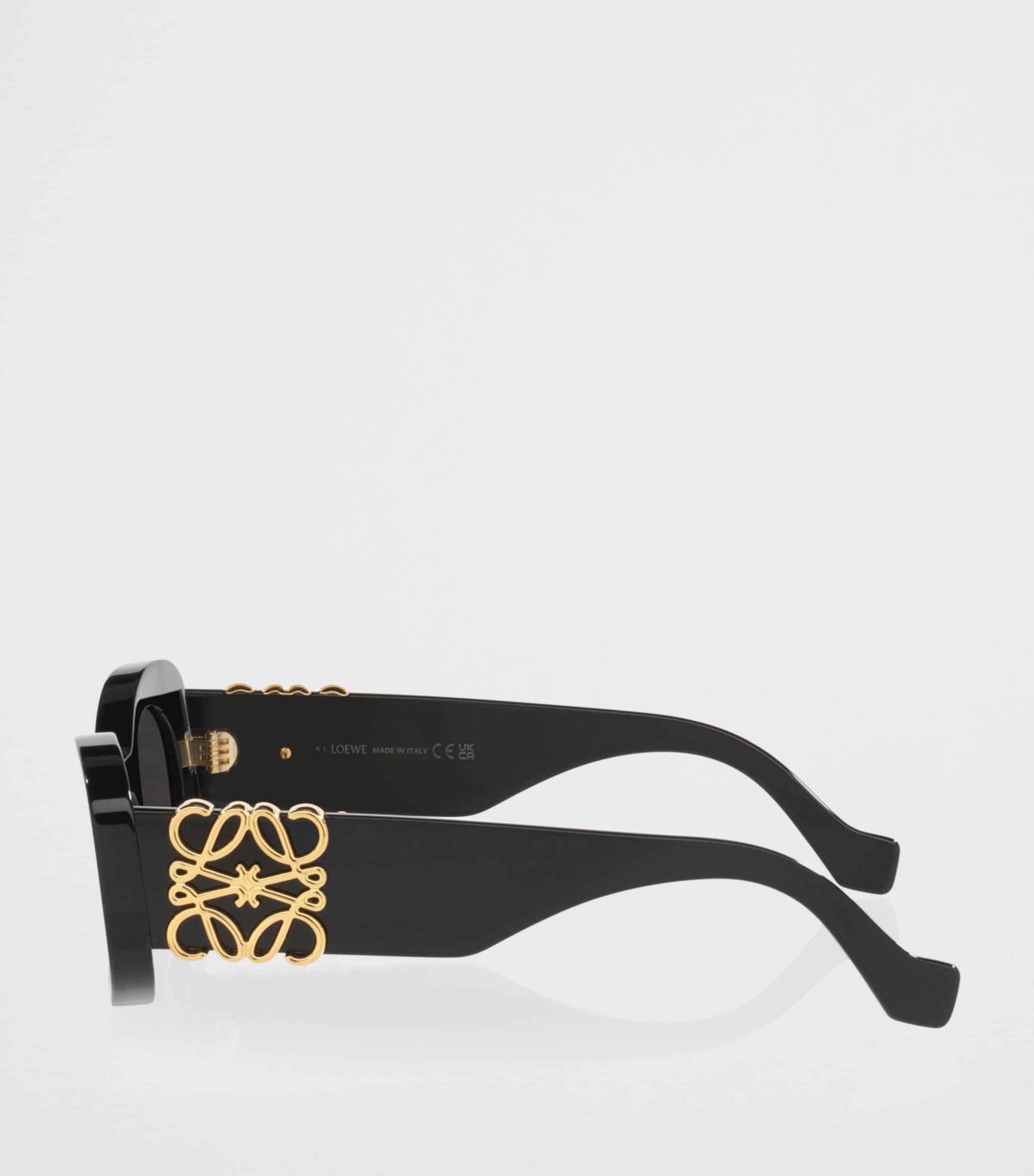 LOEWE Anagram Bevelled Oval Sunglasses Black Image 3