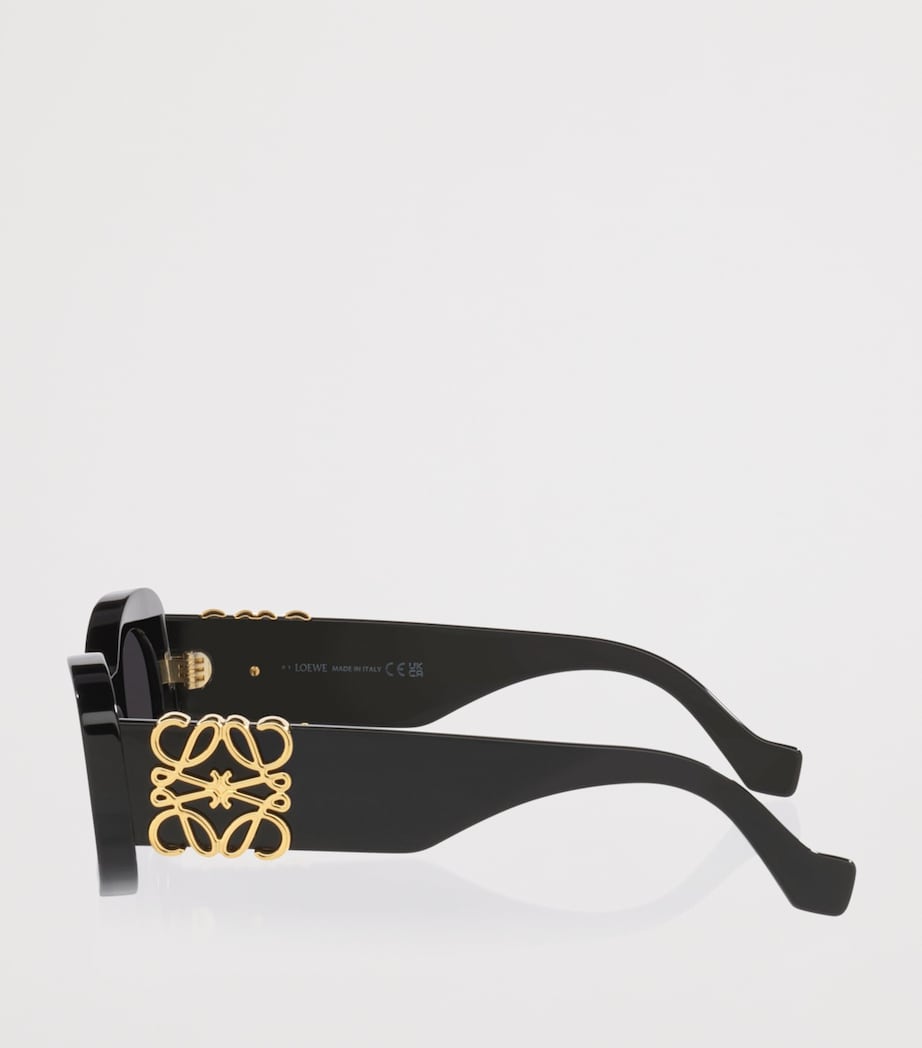 LOEWE Anagram Bevelled Oval Sunglasses Black Image 3