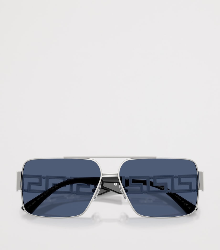 Versace Wire VE2290 Rectangular Sunglasses Silver Image 5
