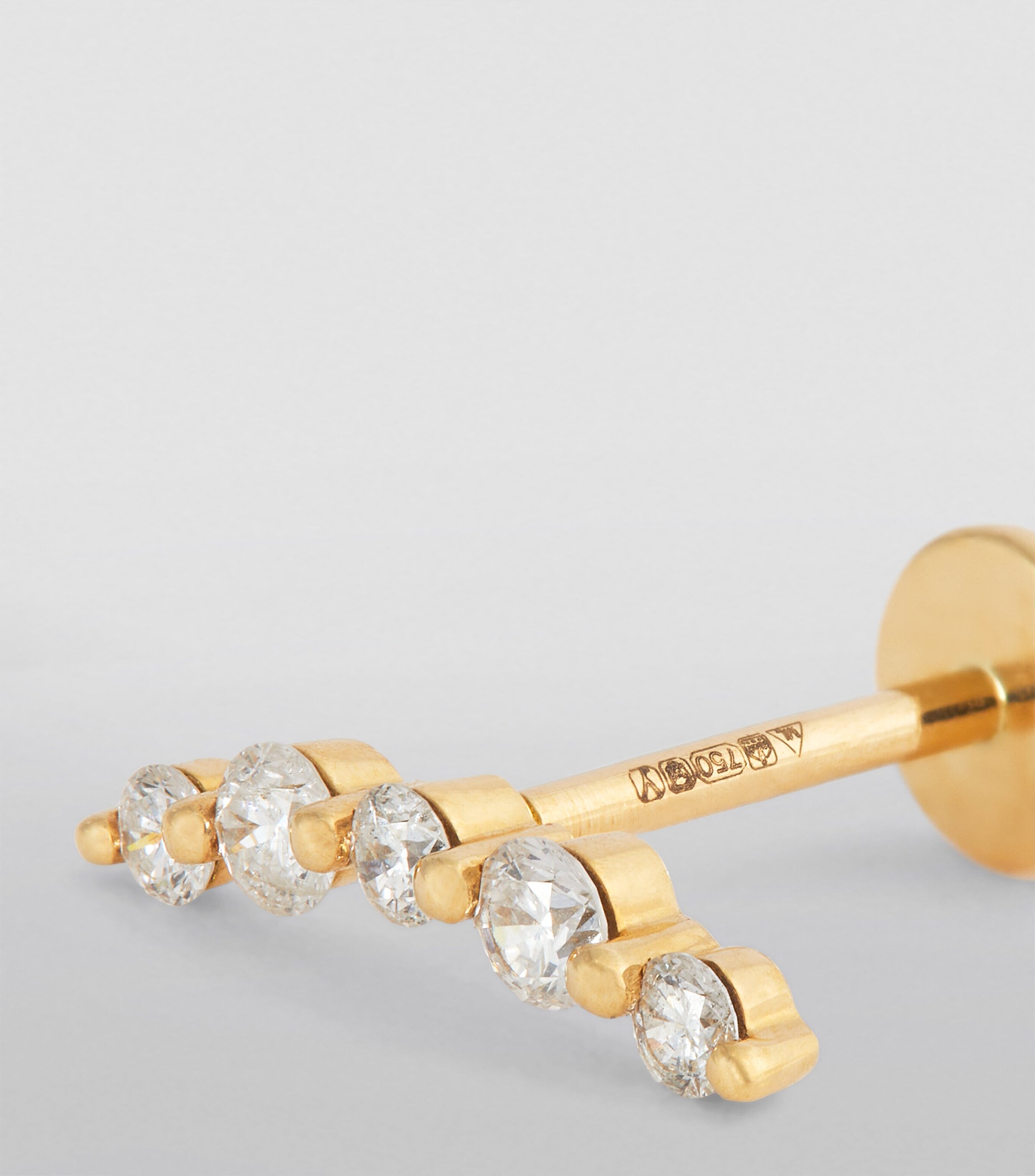 Yellow Gold and Diamond Curvy Single Earring YELLOW GOLD Image 6