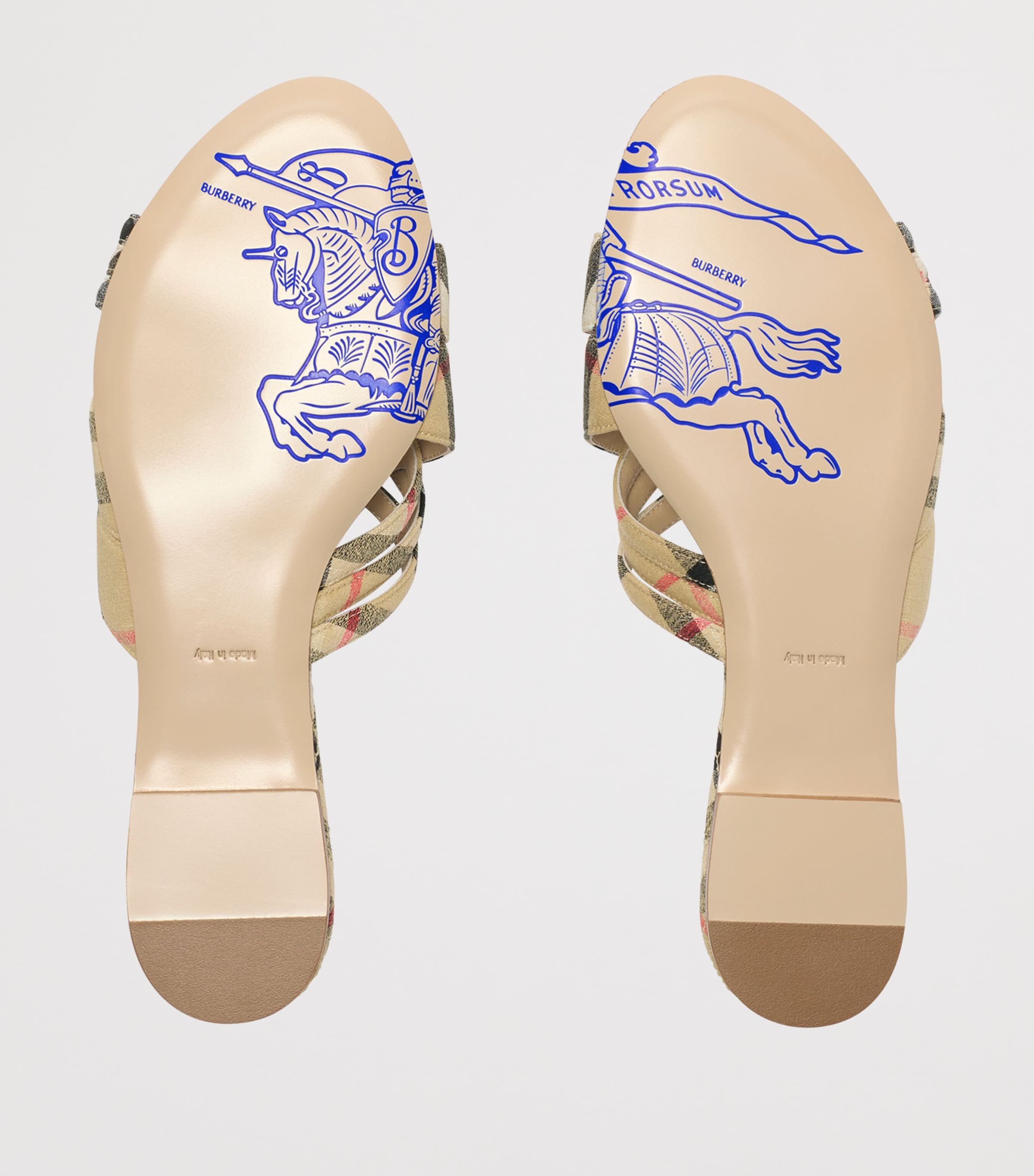 Linen Check Cabana Slides SAND IP CHECK Image 6