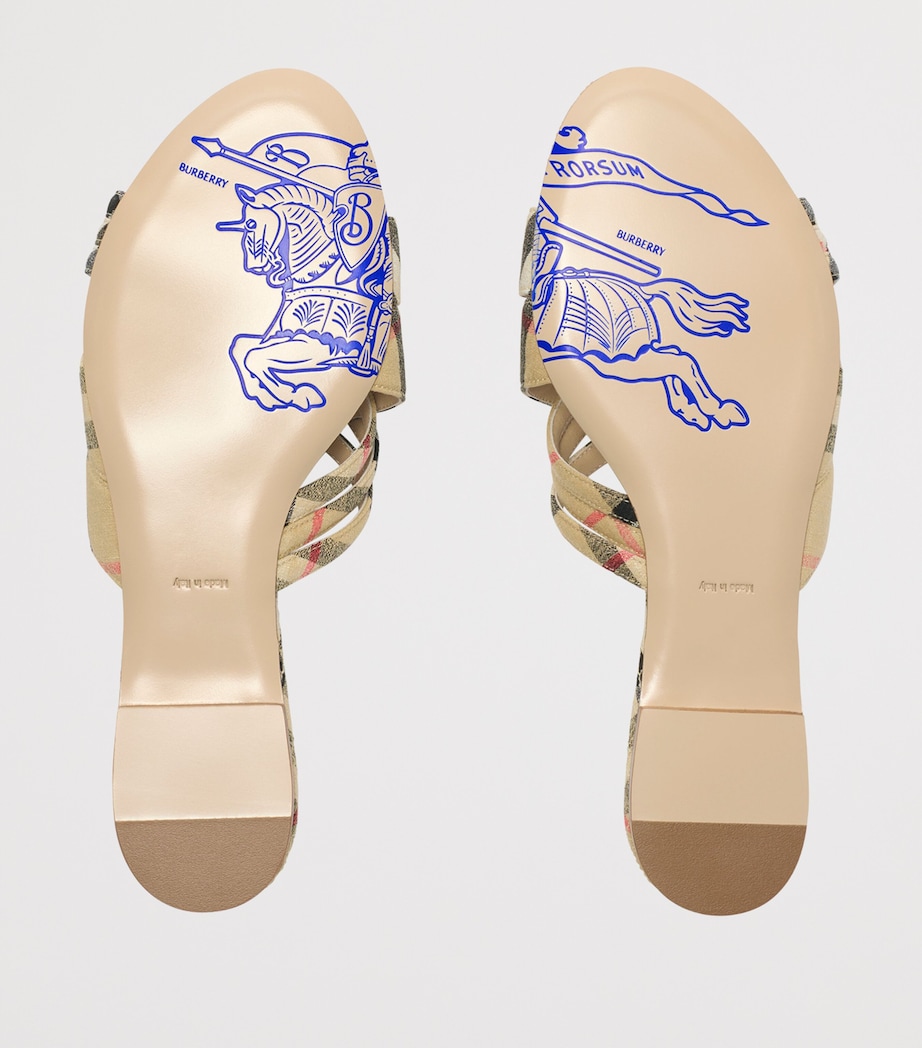 Linen Check Cabana Slides SAND IP CHECK Image 6