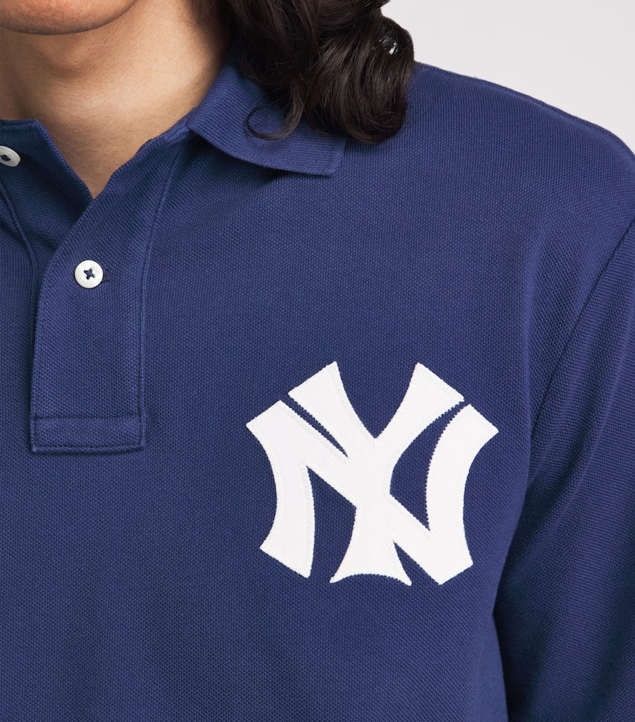 Polo Ralph Lauren Mens x Yankees Cotton Polo Shirt Dark Cobalt Image 3