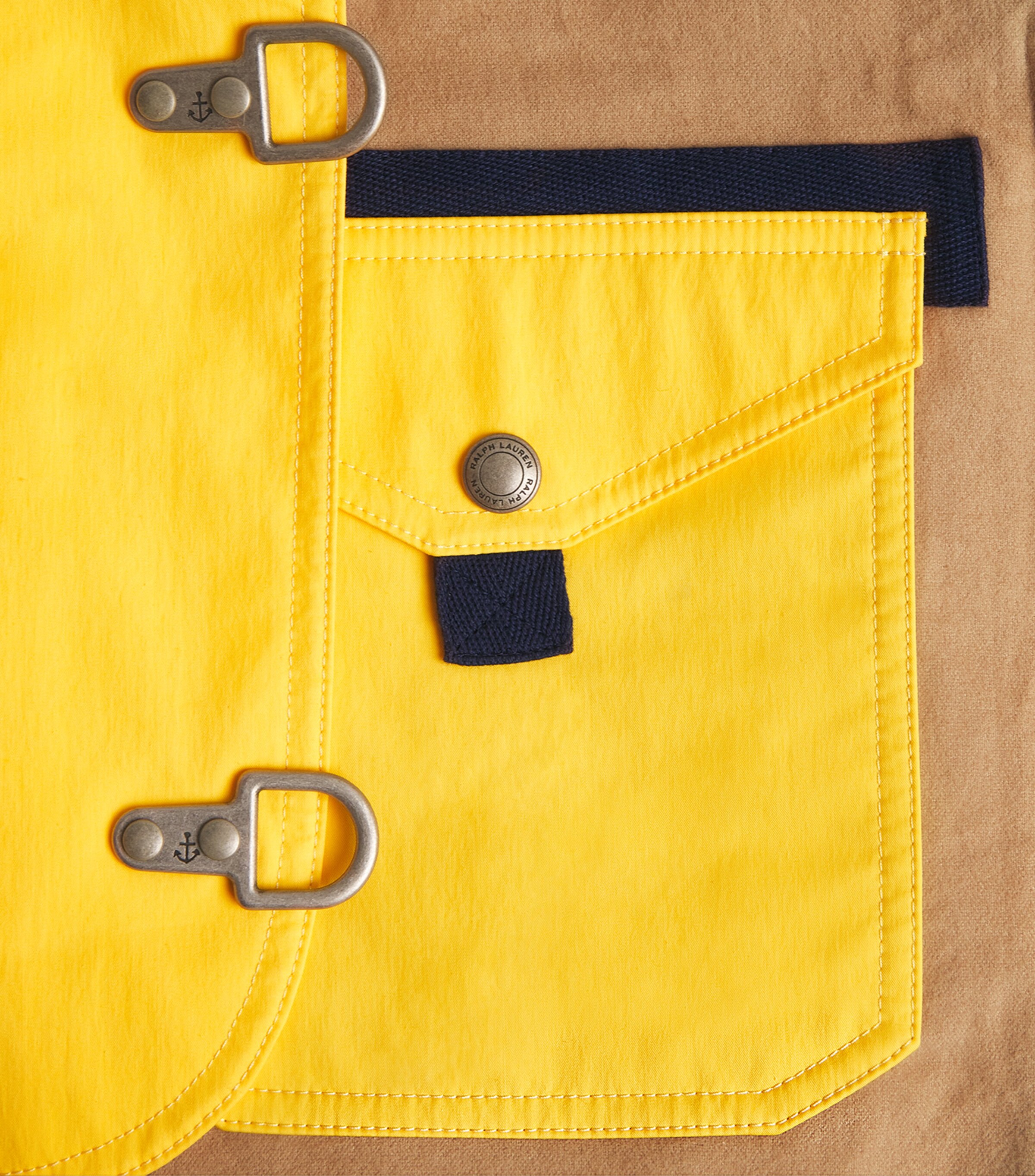Polo Ralph Lauren Yellow Corduroy-Collar Duffle Coat | Harrods US