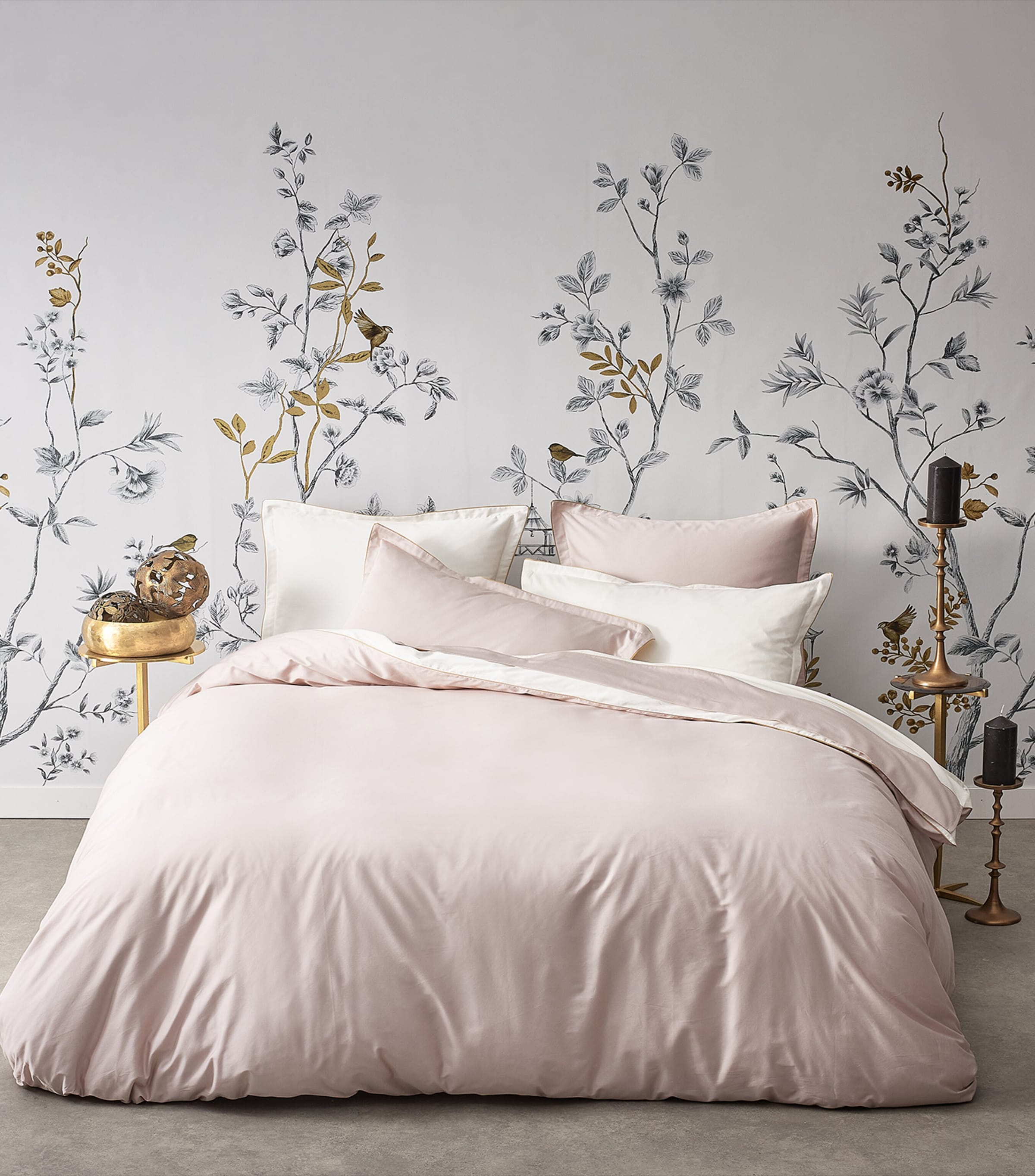 Alexandre Turpault Nobel Super King Duvet Cover (260cm x 220cm) Pink/ermine/beige Image 3