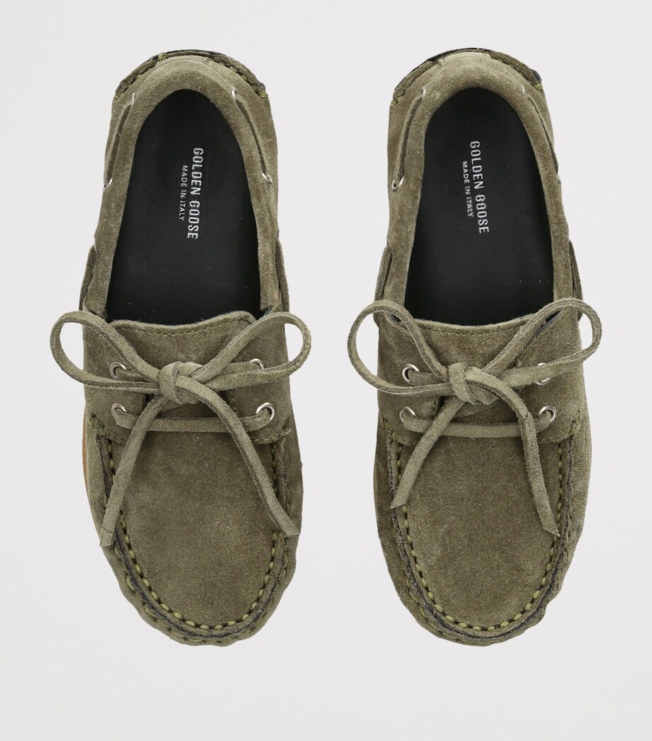 Golden Goose Suede Cruise Boat Shoes Green Image 4