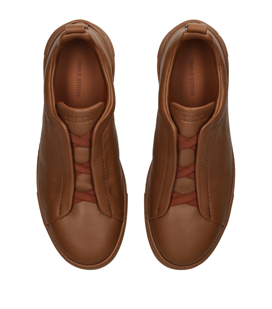 Deerskin Triple Stitch Sneakers TAN Image 4