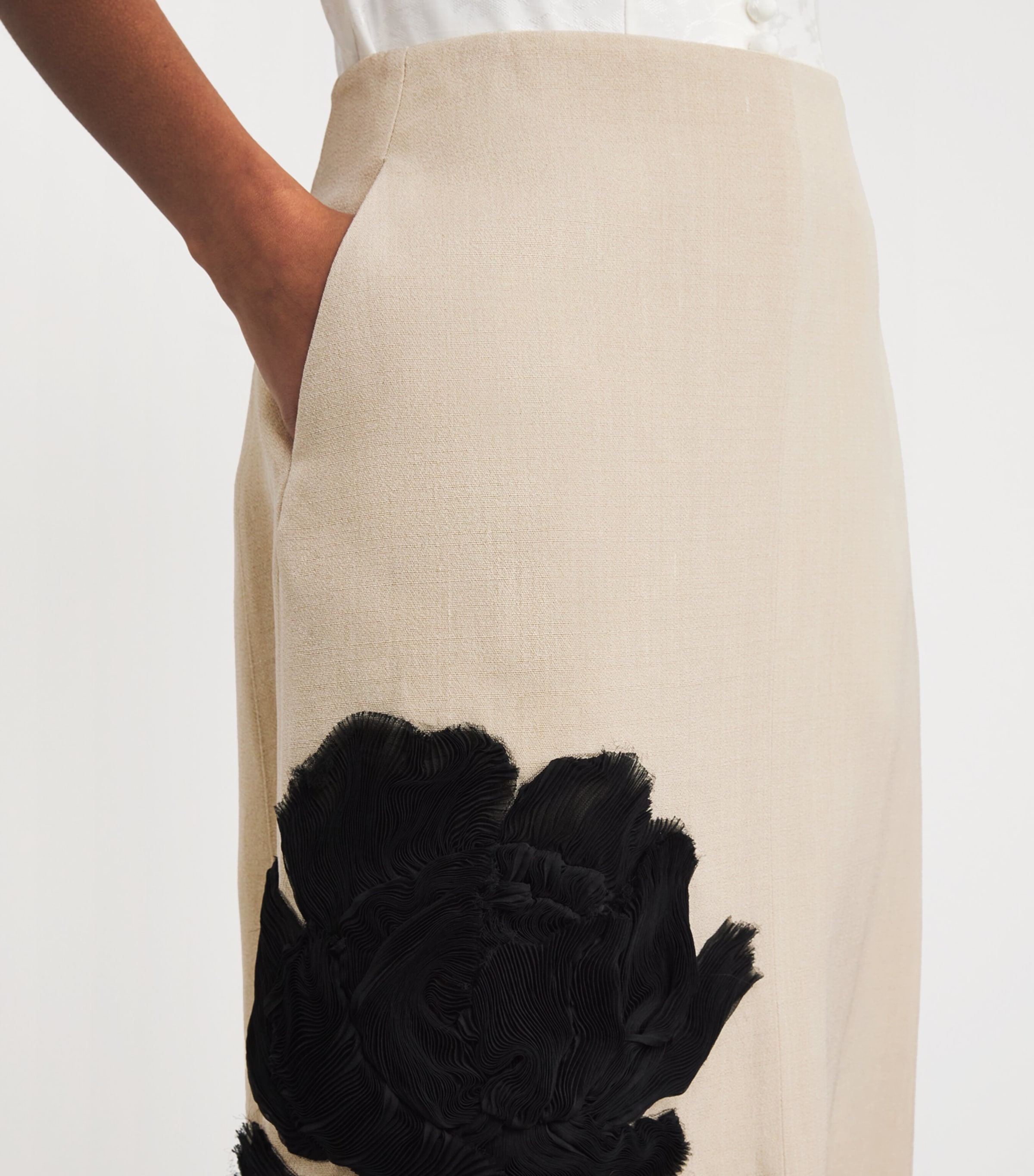 Jil Sander Floral Appliqué Midi Skirt | Harrods US