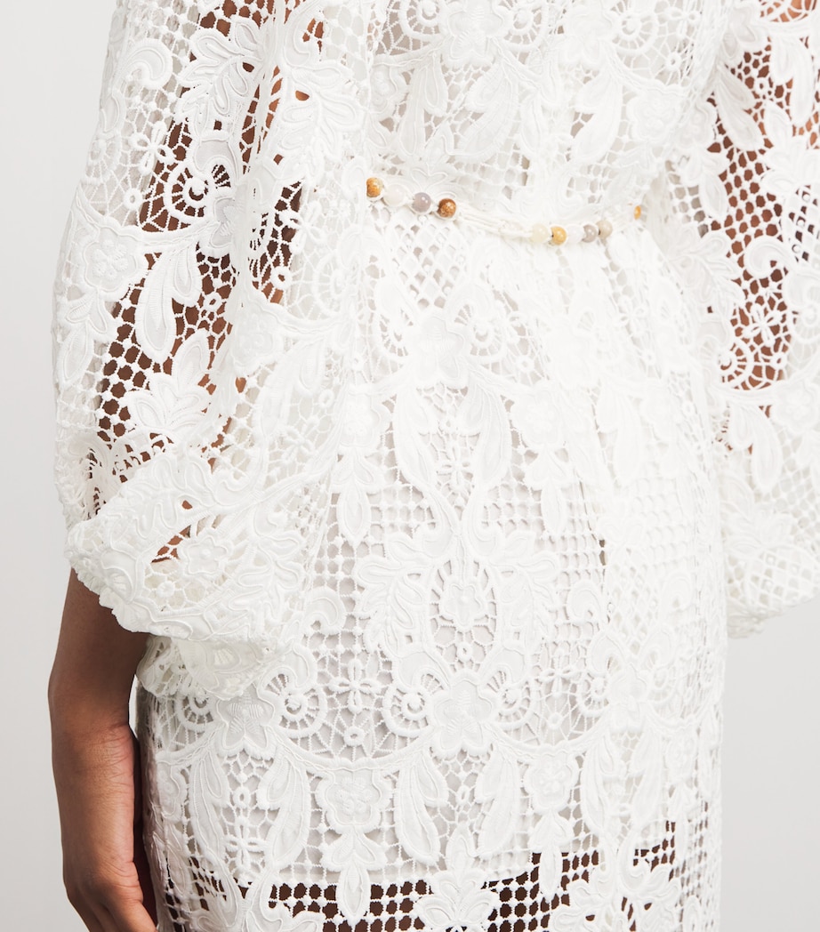 Zimmermann Womens Lace Coco Midi Dress Ivo Ivory Image 4