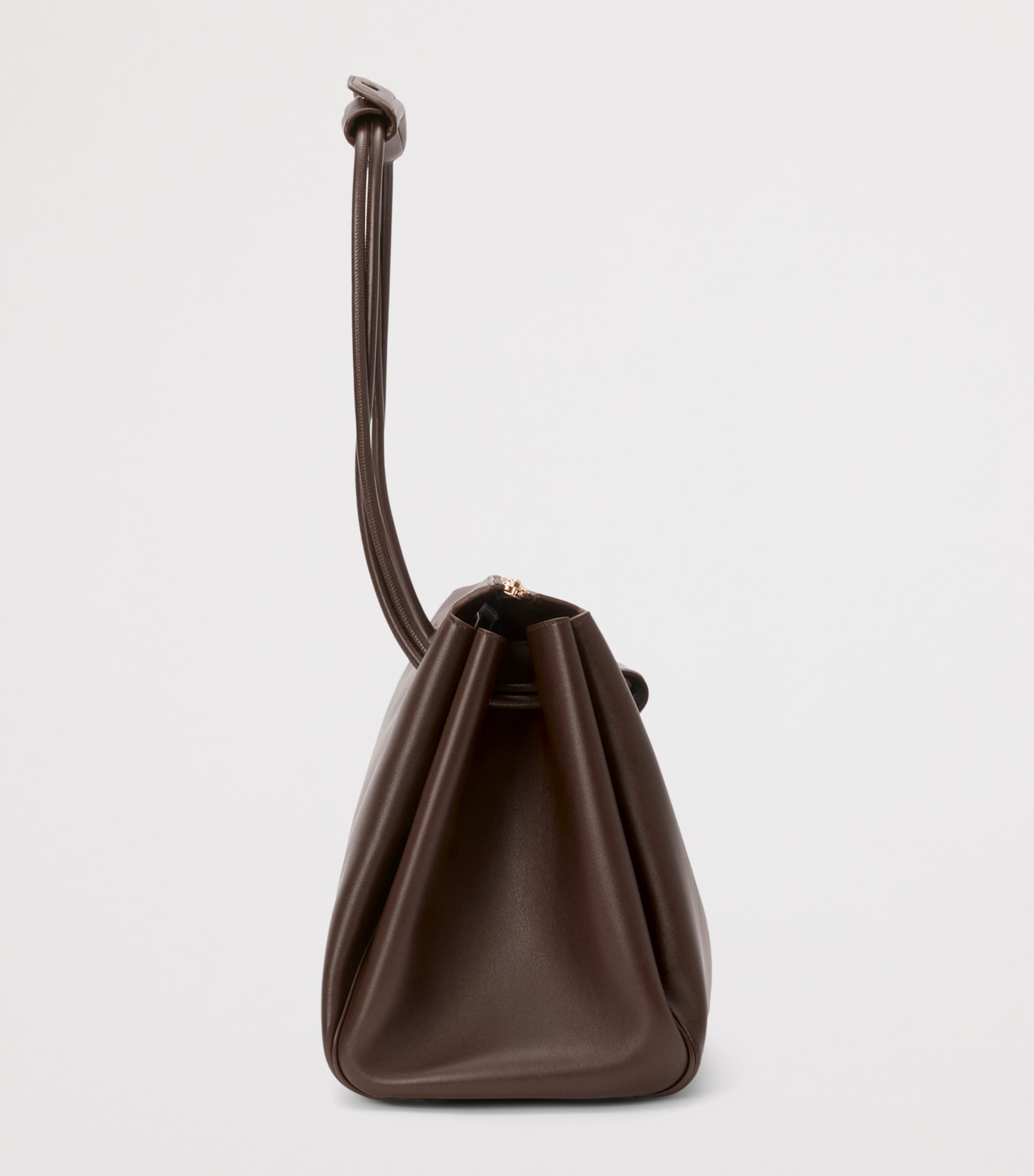 Large Grained Leather Madrid Shoulder Bag DARK CHESTNUT Image 4