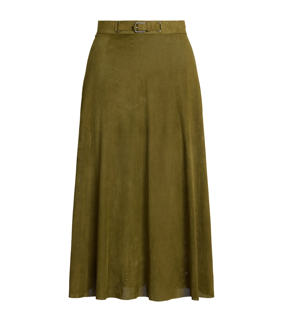 Lamb Suede Kensley Midi Skirt MOSS Image 1