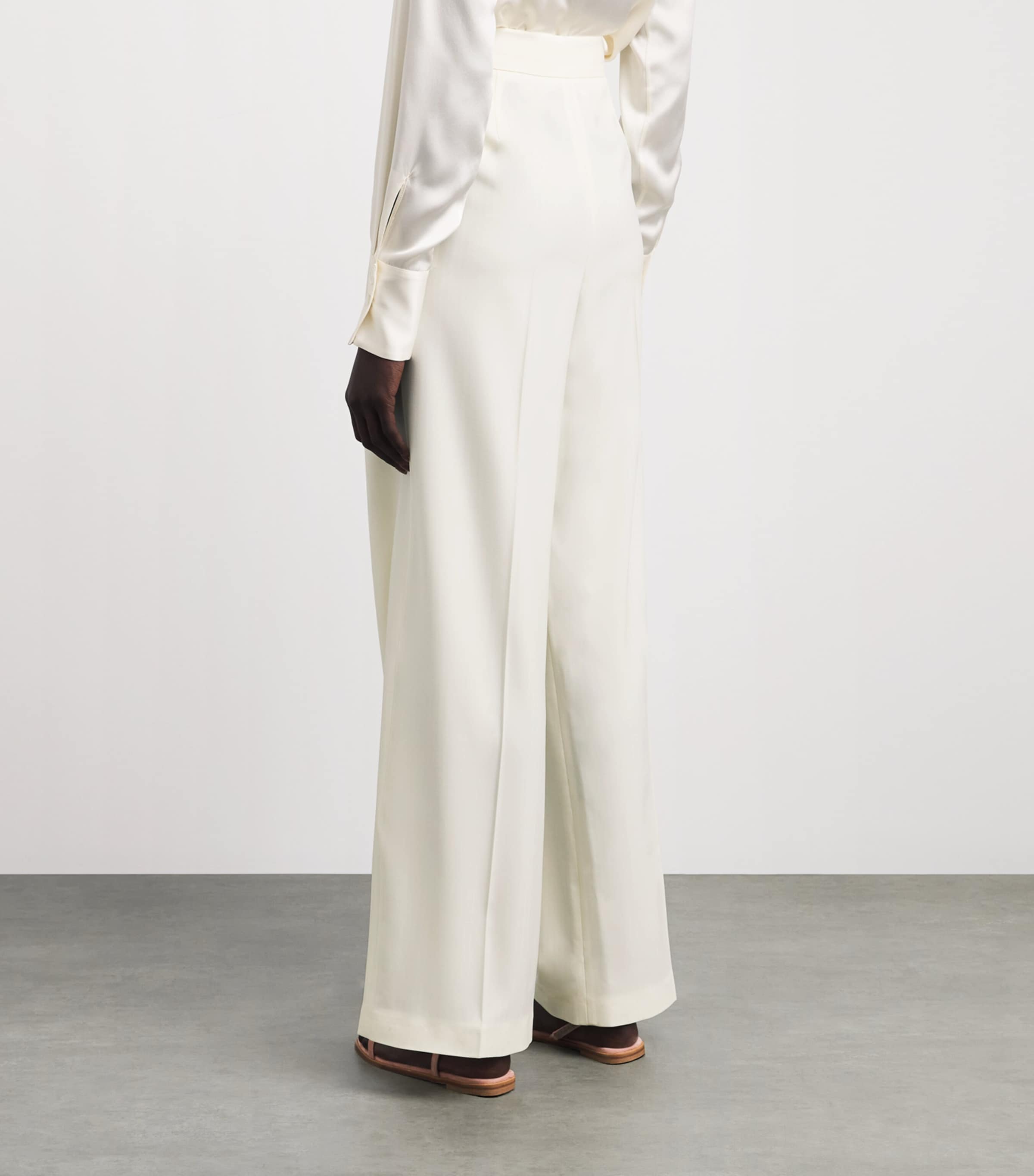 Eleventy Womens Wool-Blend Straight Trousers Avorio Image 5