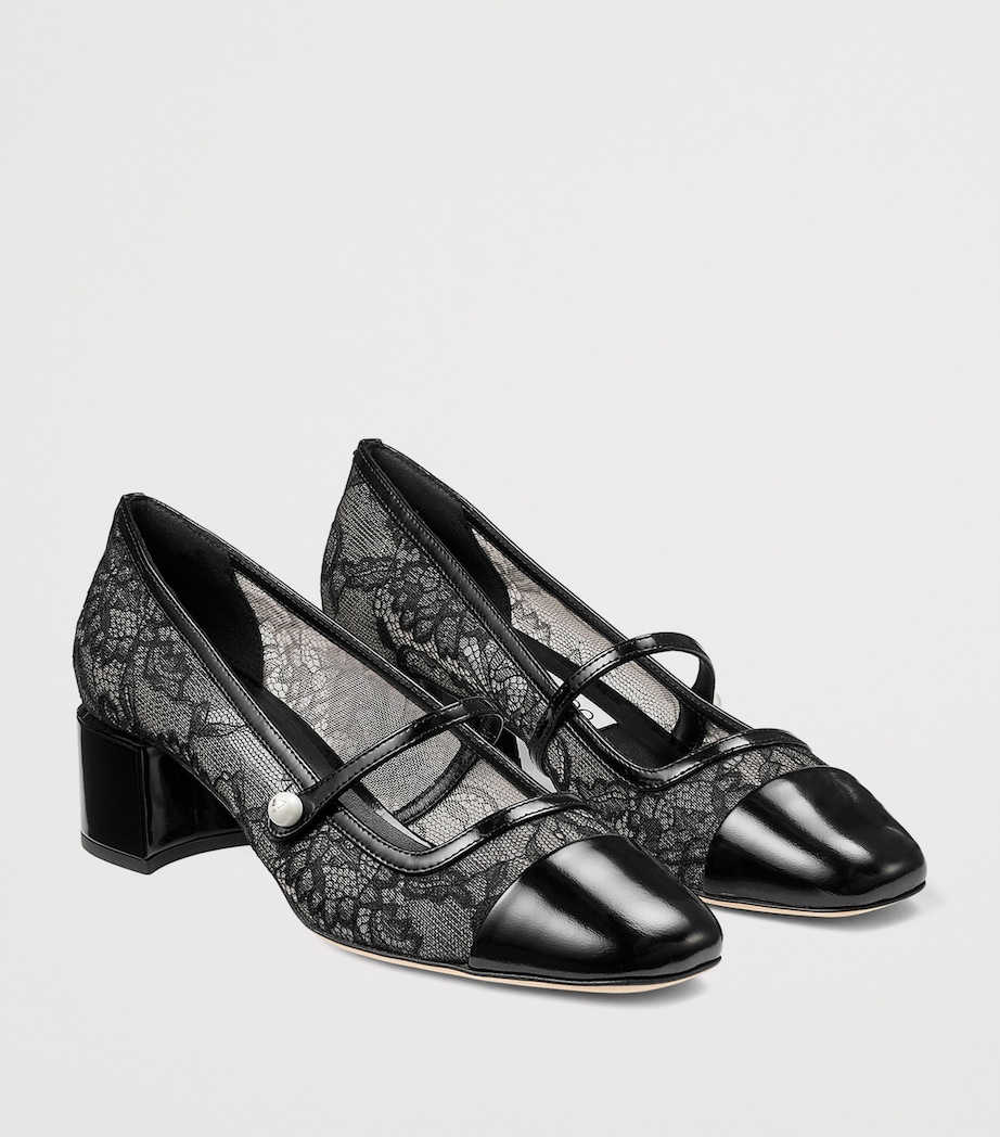 Elisa 45 Lace Mary Jane Pumps BLACK/BLACK Image 2