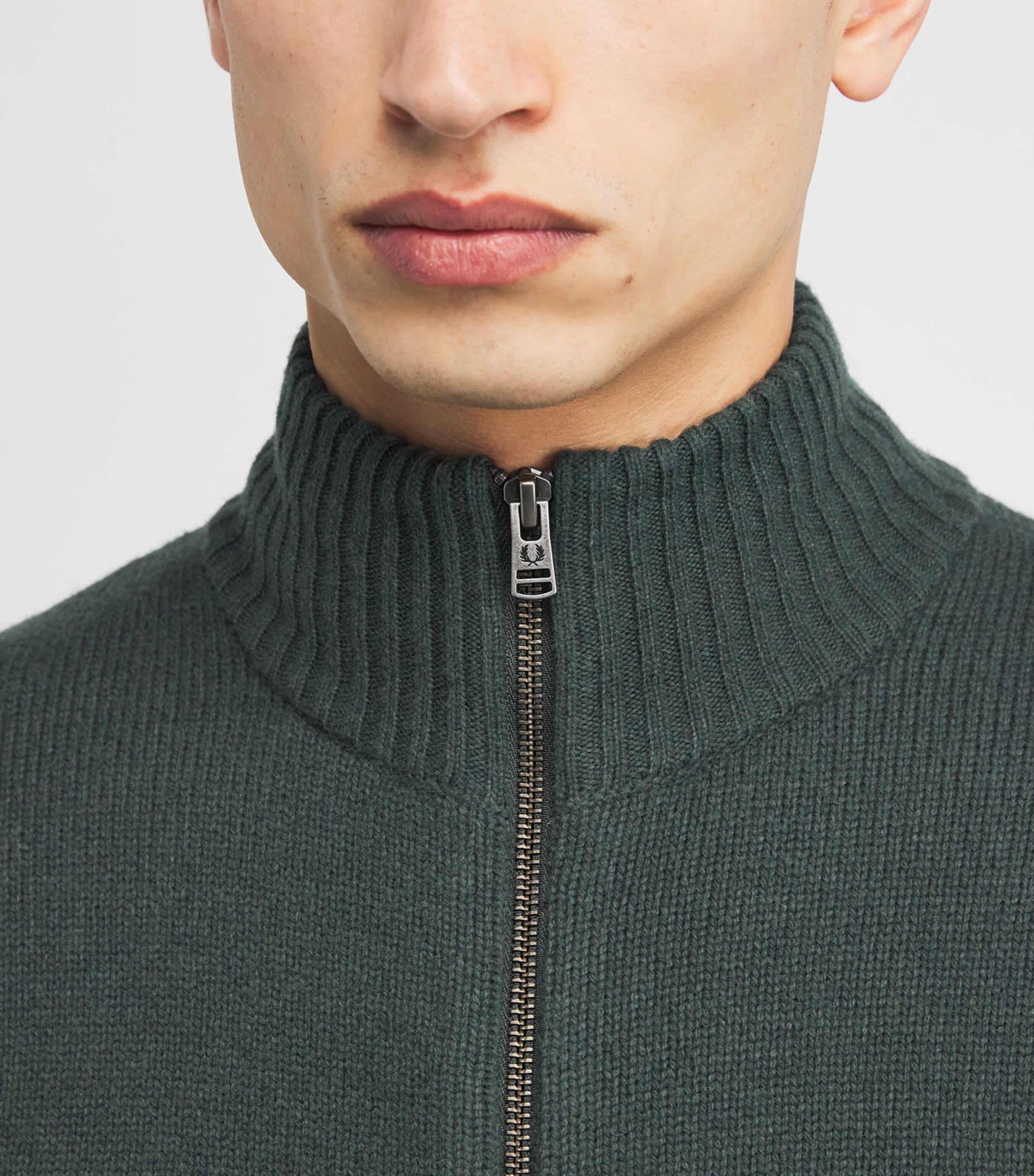 Cotton-Wool Zip-Up Cardigan X89 COURT GREEN Image 6