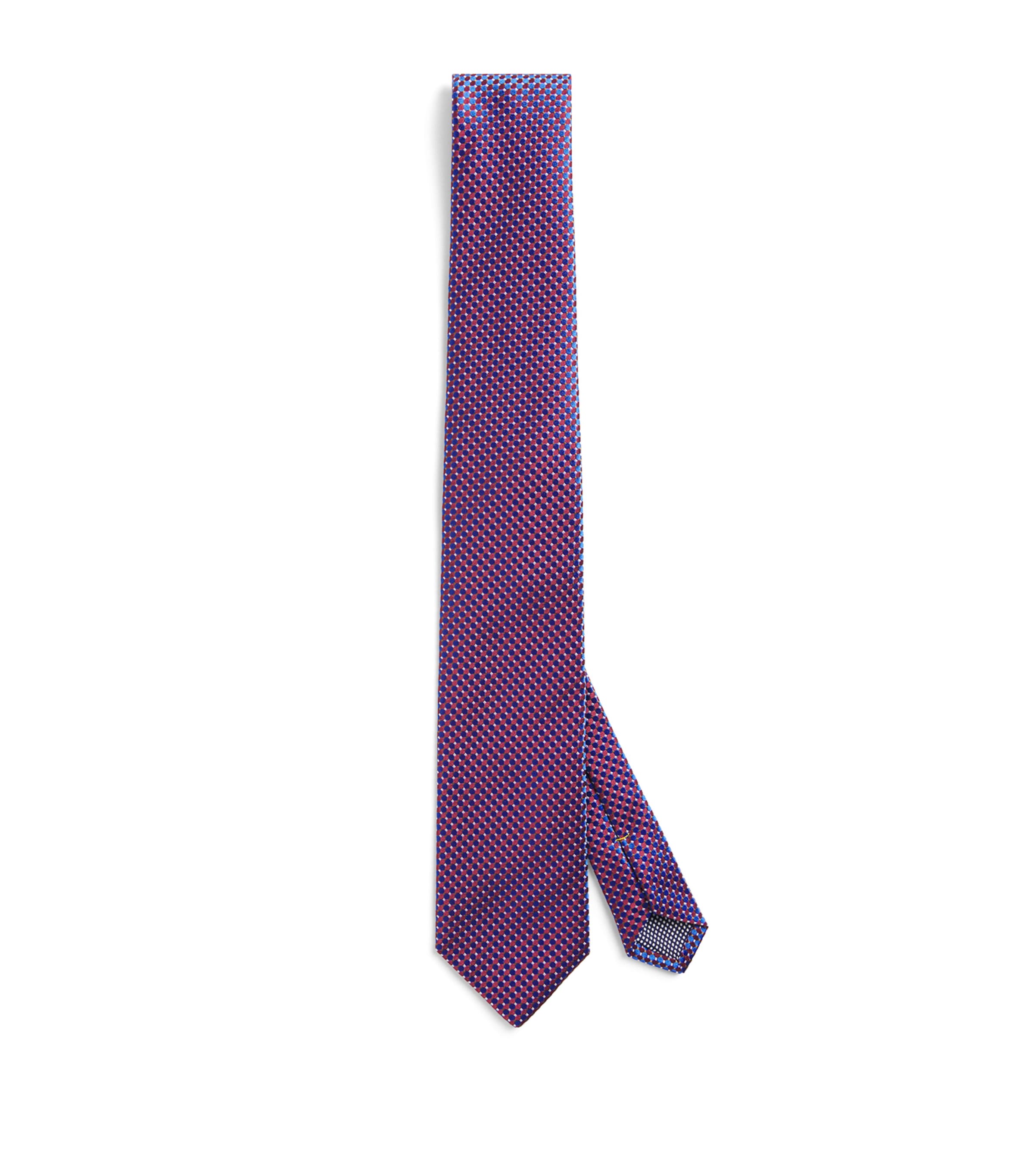 Silk Geometric Tie 57-BURG Image 1