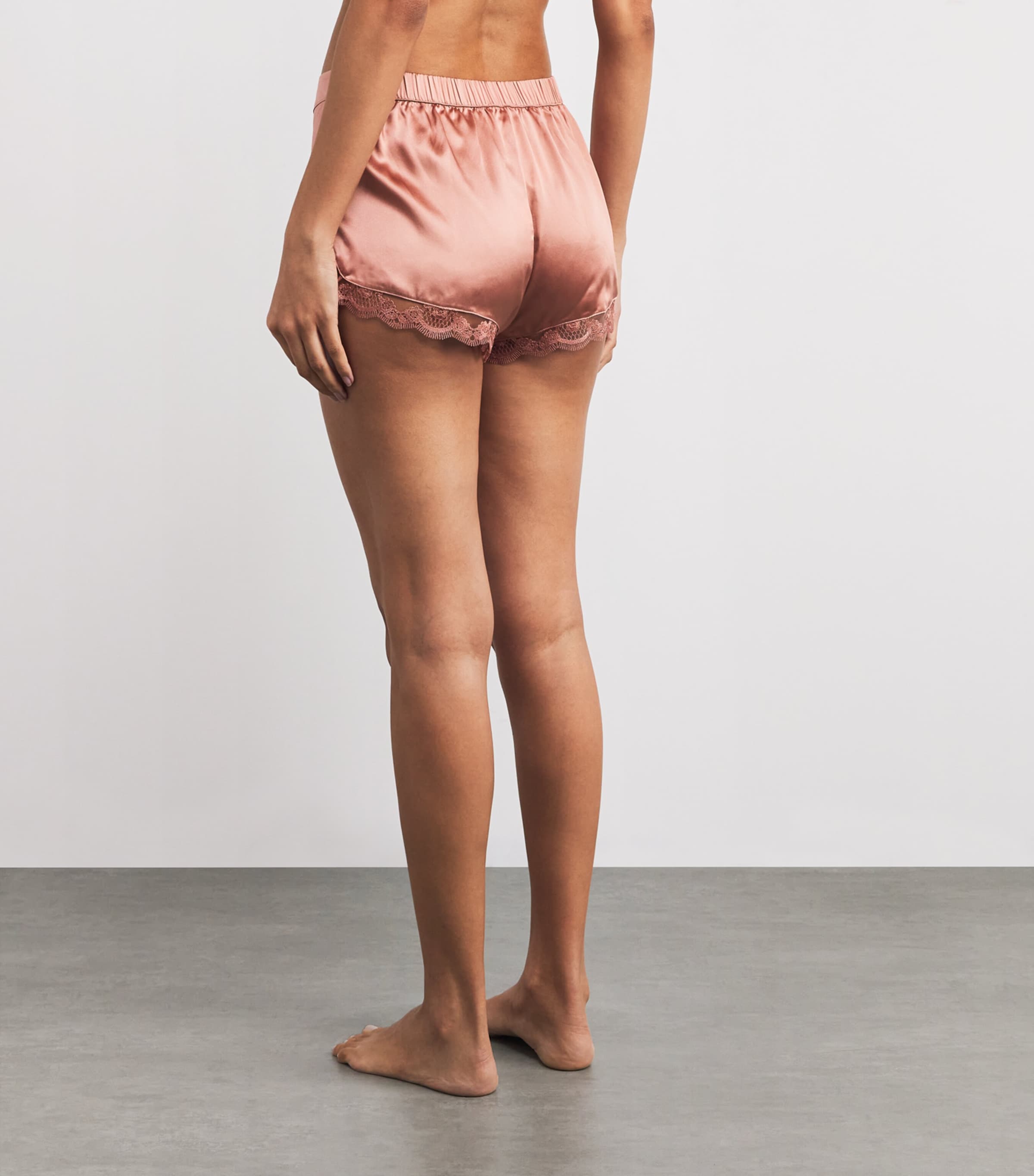 Silk-Blend Love Me Pyjama Shorts 469 SMOKEY PINK Image 4