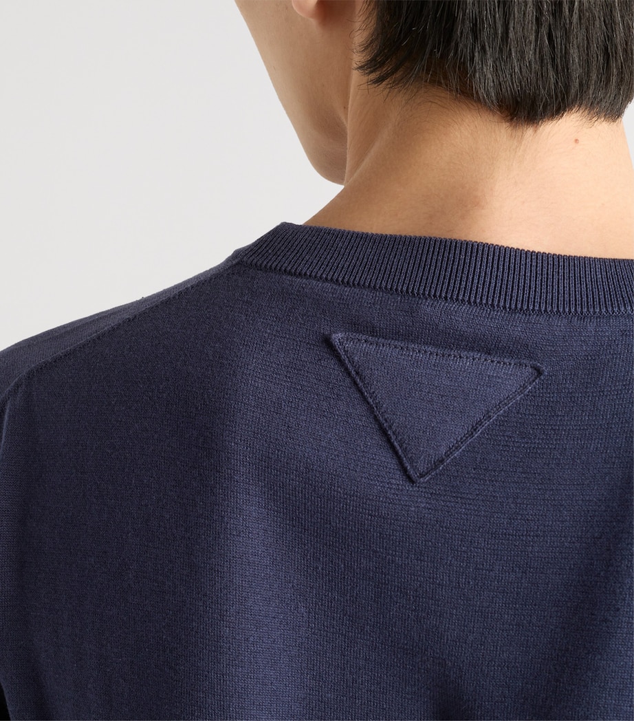 Cotton Short-Sleeve Sweater F0AA7 Image 6