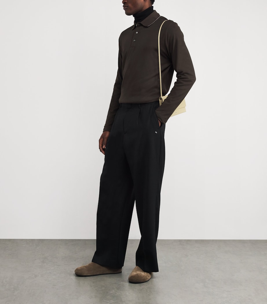 Cotton-Cashmere Long-Sleeve Polo Shirt 510 Image 2