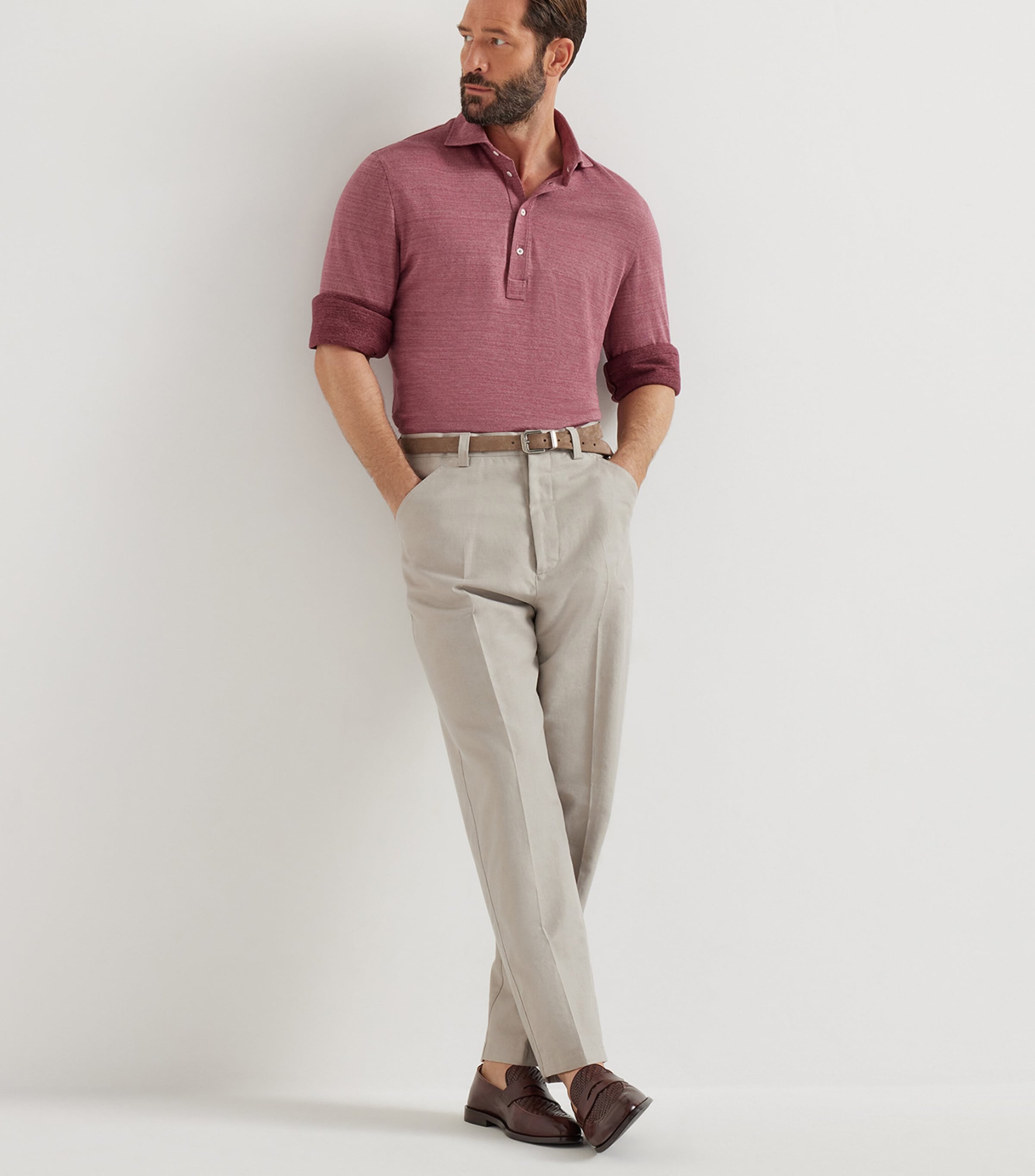 Brunello Cucinelli Mens Cotton-Linen Panama Trousers Image 4
