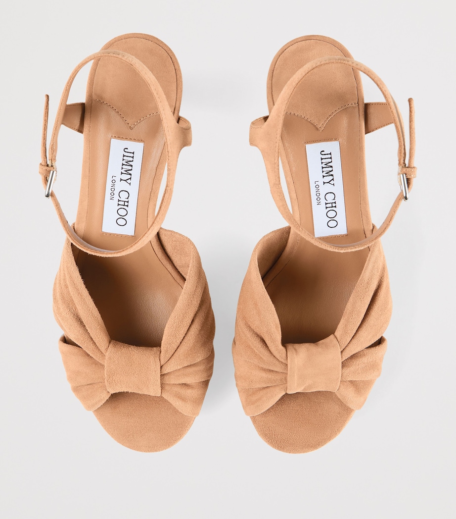 Heloise 80 Suede Heeled Sandals TOFFEE Image 4