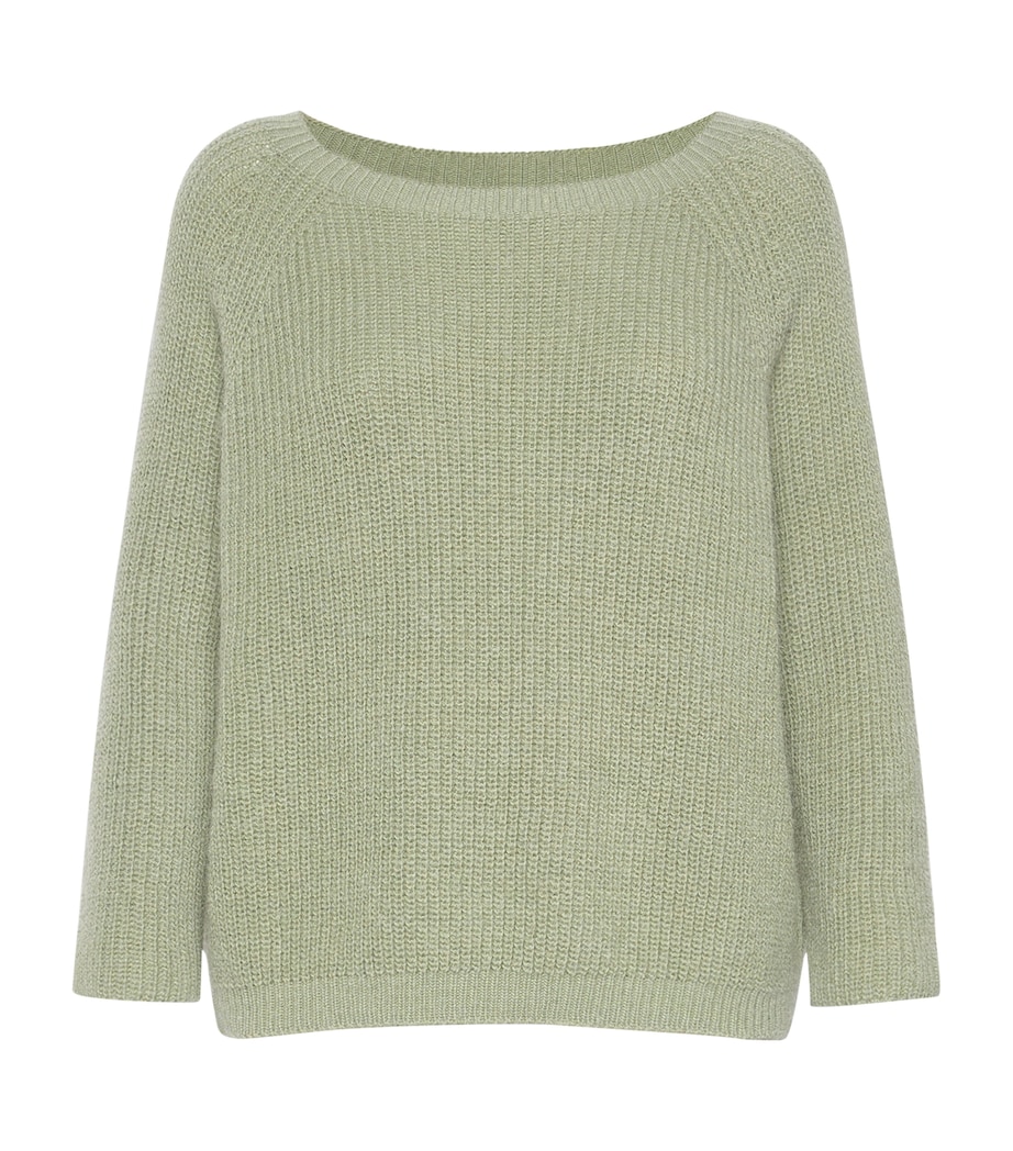 Weekend Max Mara Womens Rib-Knit Sweater Sage Green Image 1