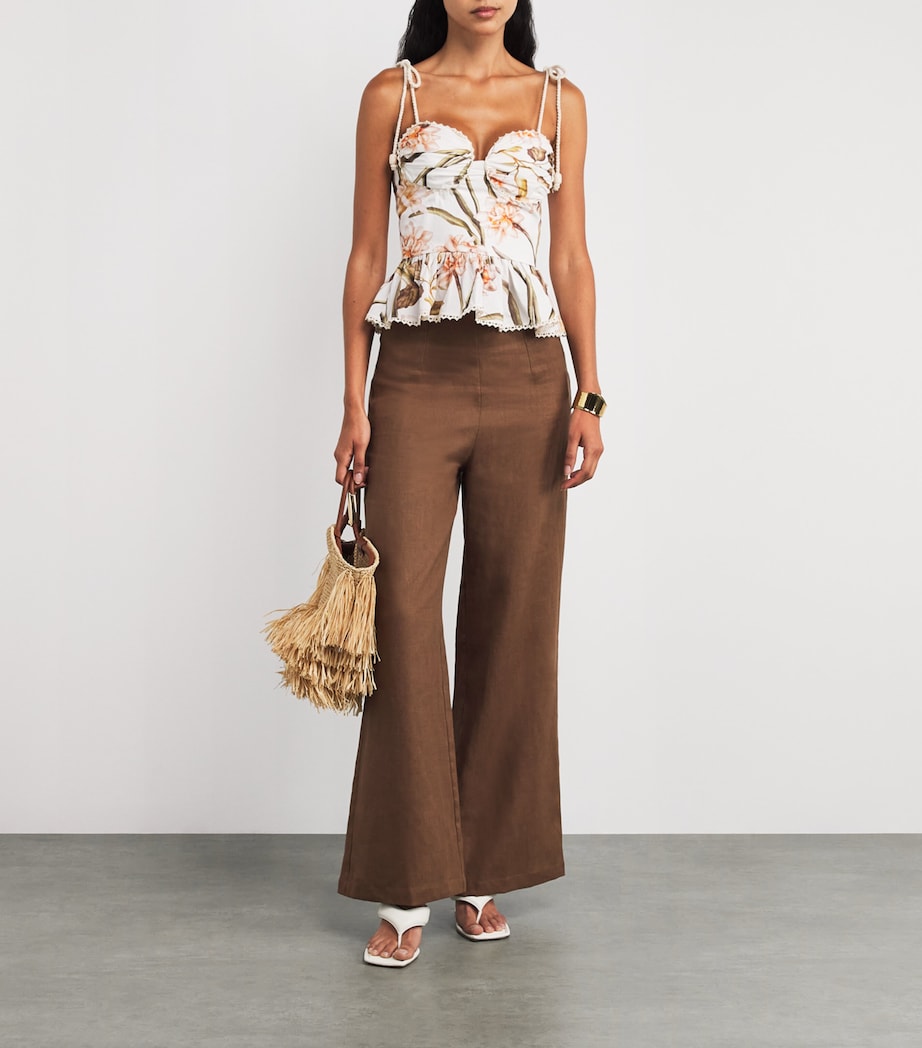 Cotton Peplum Botanic Top OFF WHITE Image 2