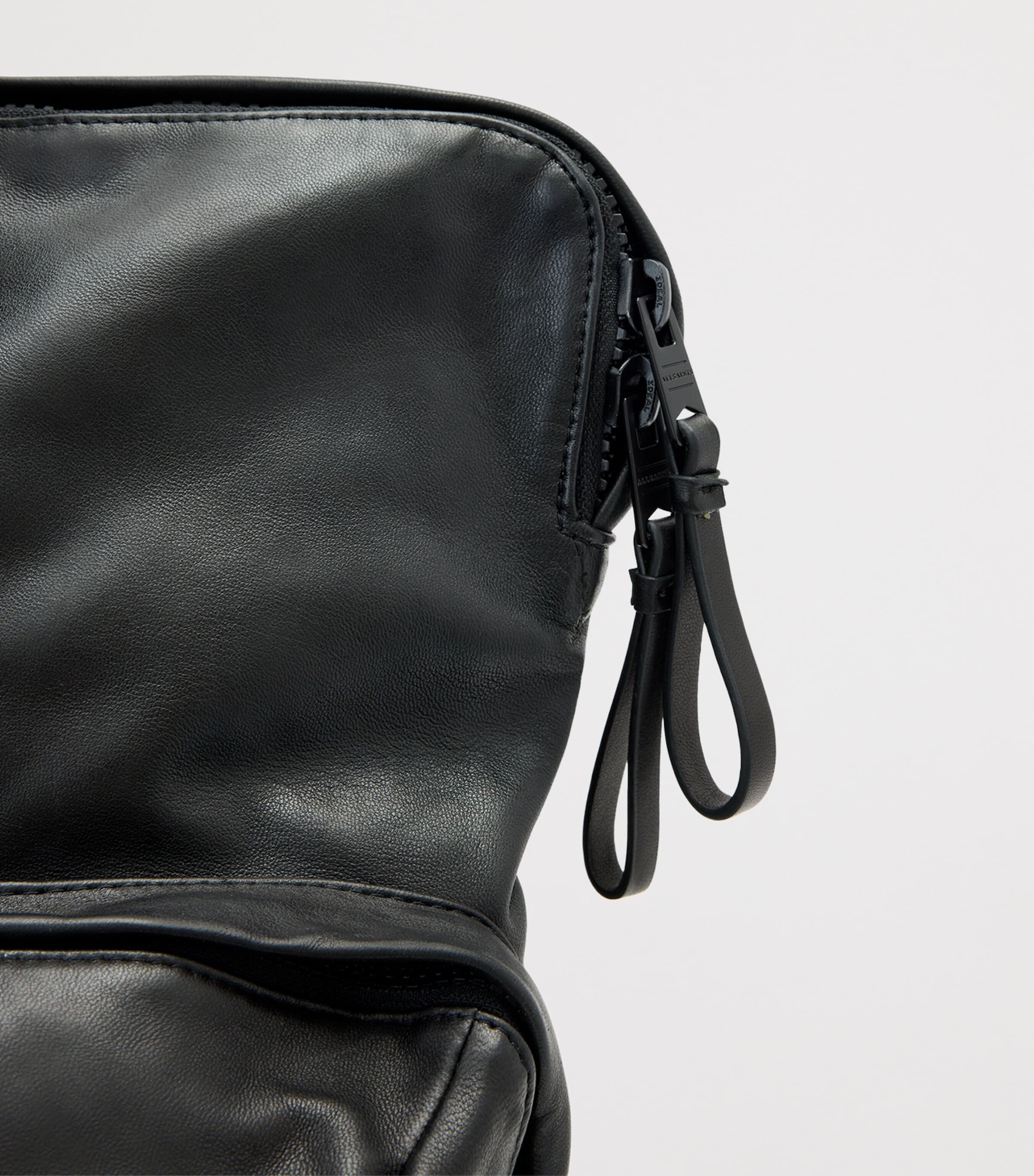 AllSaints Sheepskin Haven Force Backpack Black Image 6