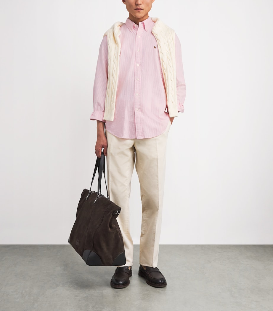 Cotton Striped Oxford Shirt PINK MU Image 2