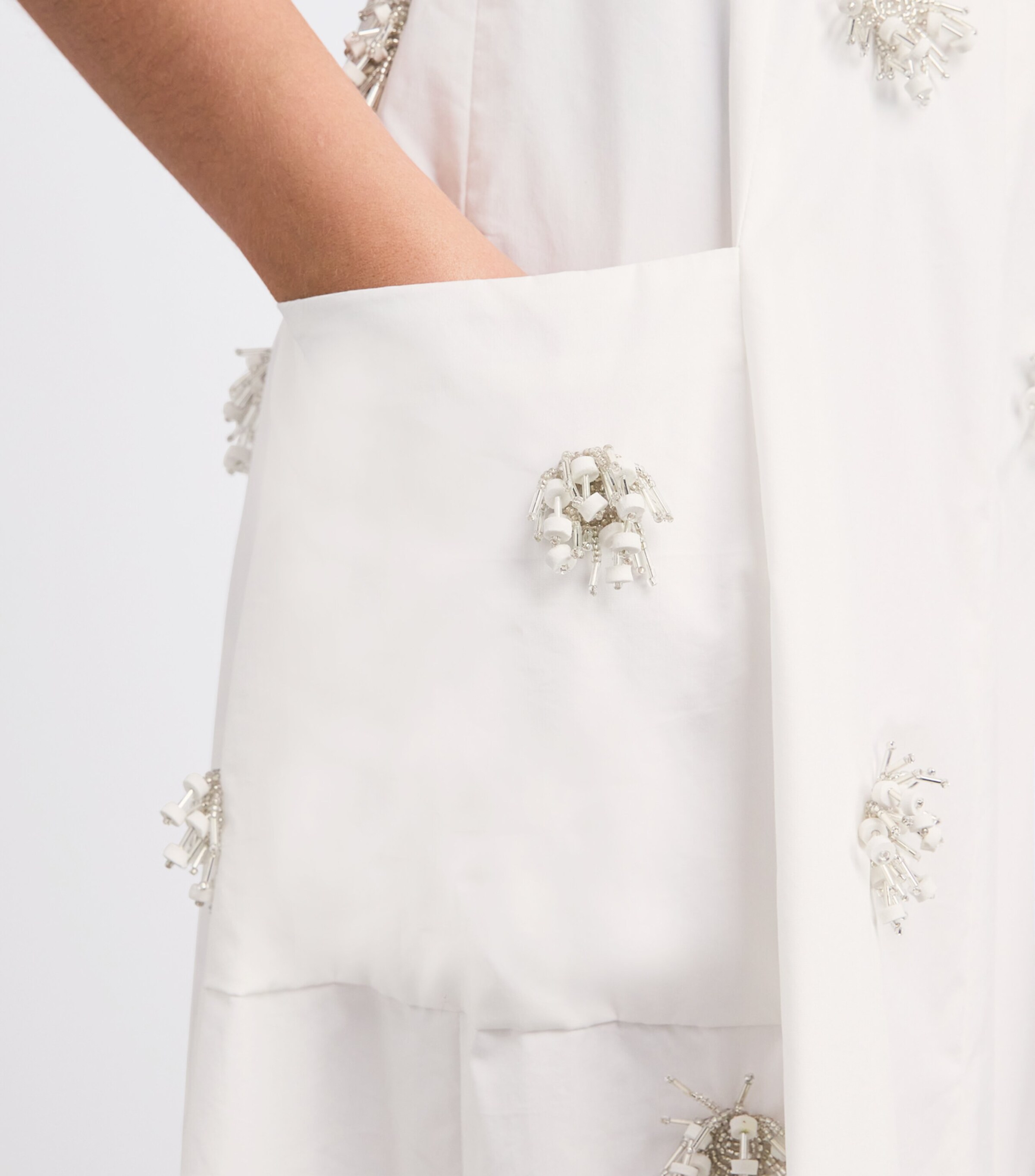Simkhai Womens Cotton Embellished Novanna Midi Skirt White Image 6