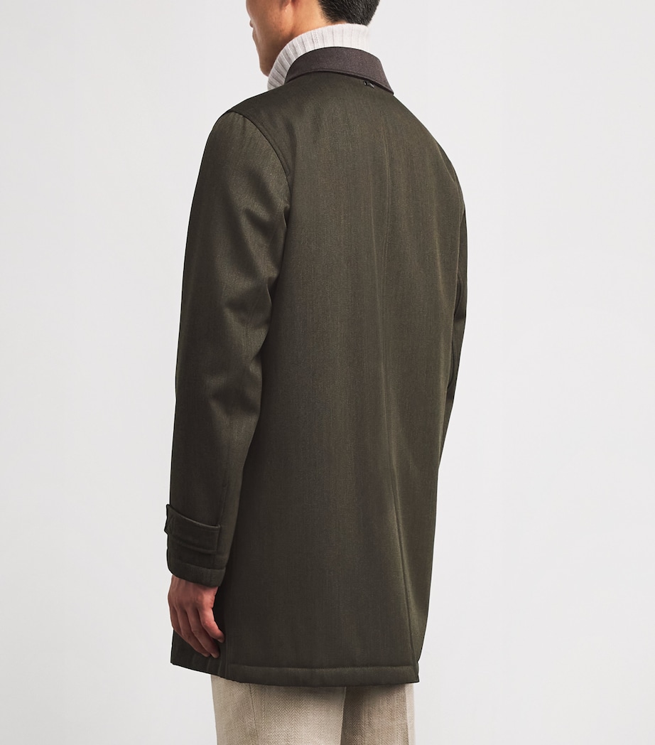 Herno Mens Virgin Wool Car Coat Mltar Maron Image 5