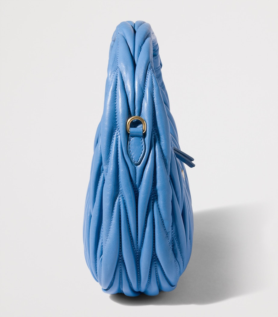 Miu Miu Matelassé Leather Wander Top-Handle Bag Light Blue Image 4