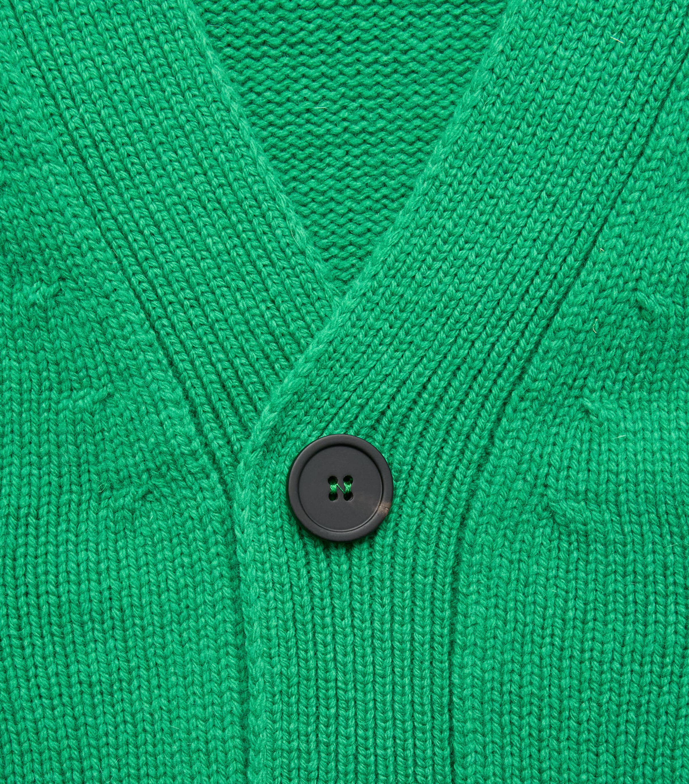 Studio Nicholson Mens Wool V-Neck Cardigan Meadow Green Image 6