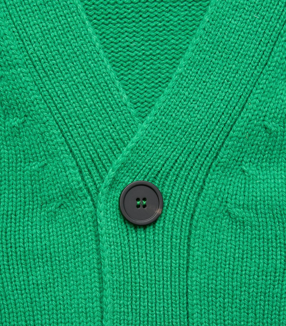 Studio Nicholson Mens Wool V-Neck Cardigan Meadow Green Image 6