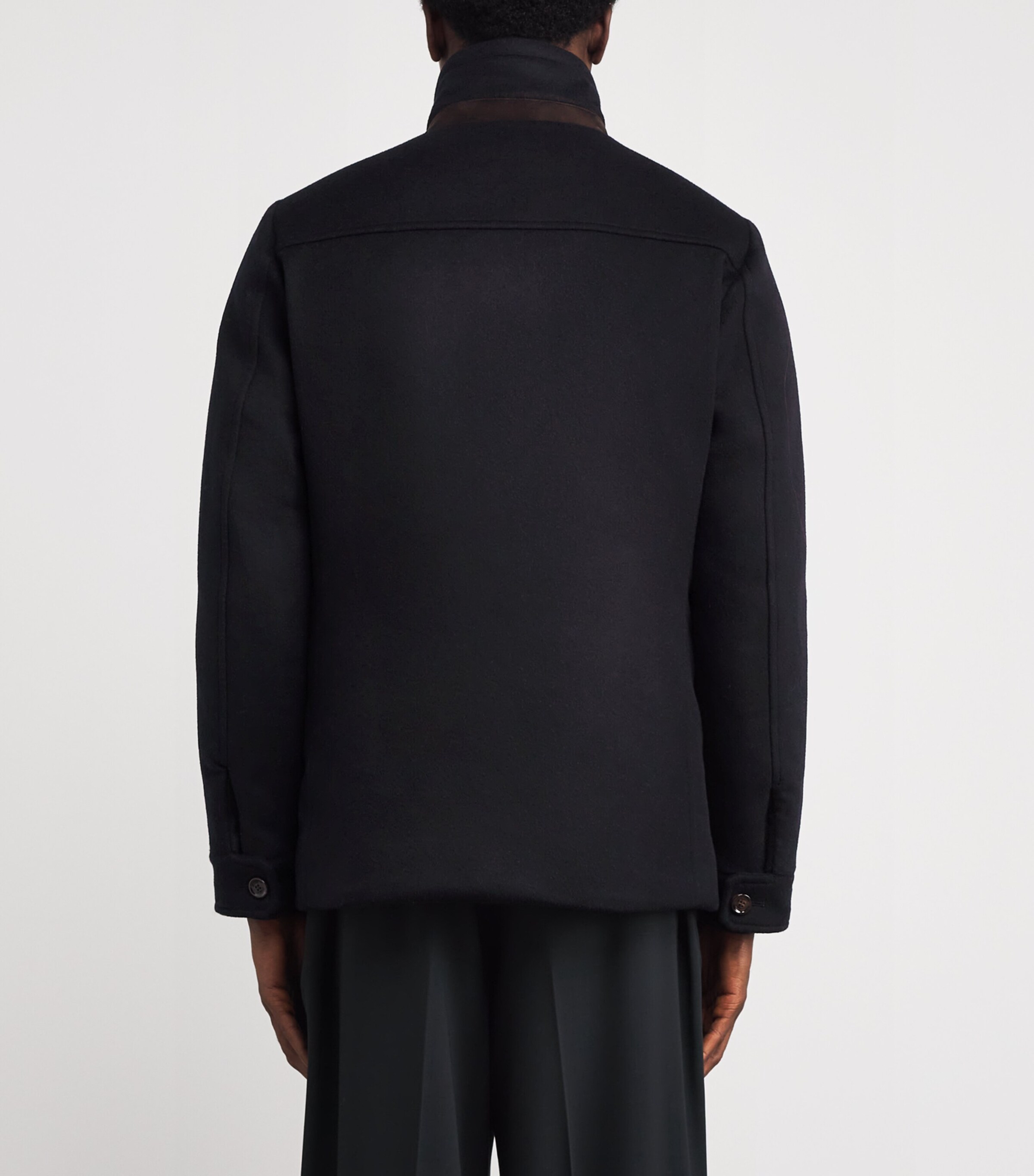 Double-Breasted Pea Coat U0497 NAVY Image 4