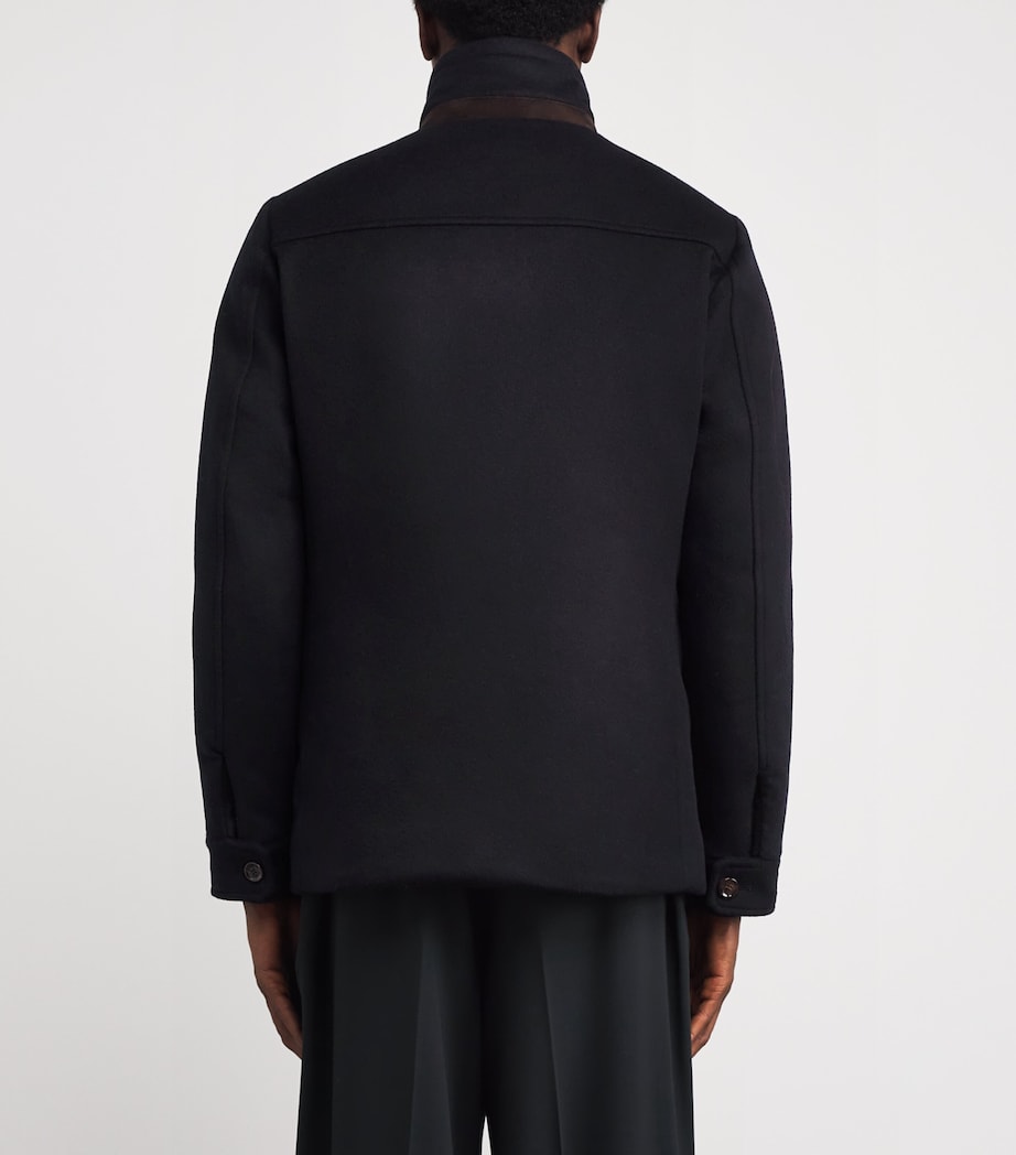 Double-Breasted Pea Coat U0497 NAVY Image 4