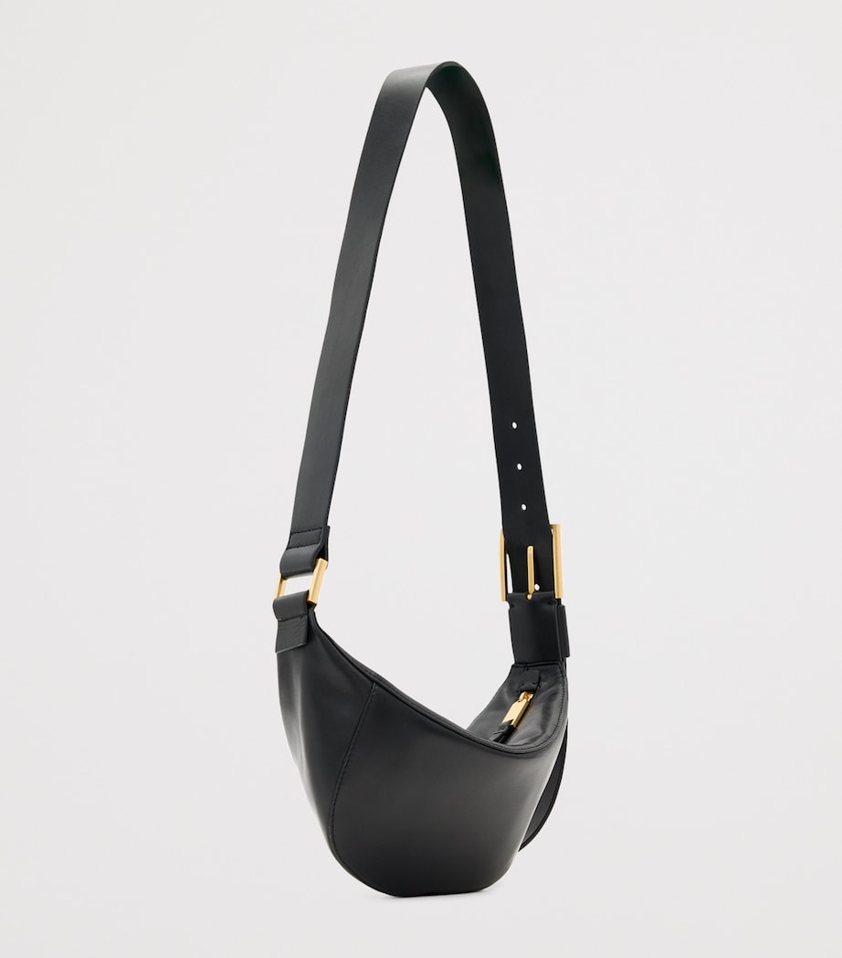 Leather Luna Cross-Body Bag BLACK Image 7