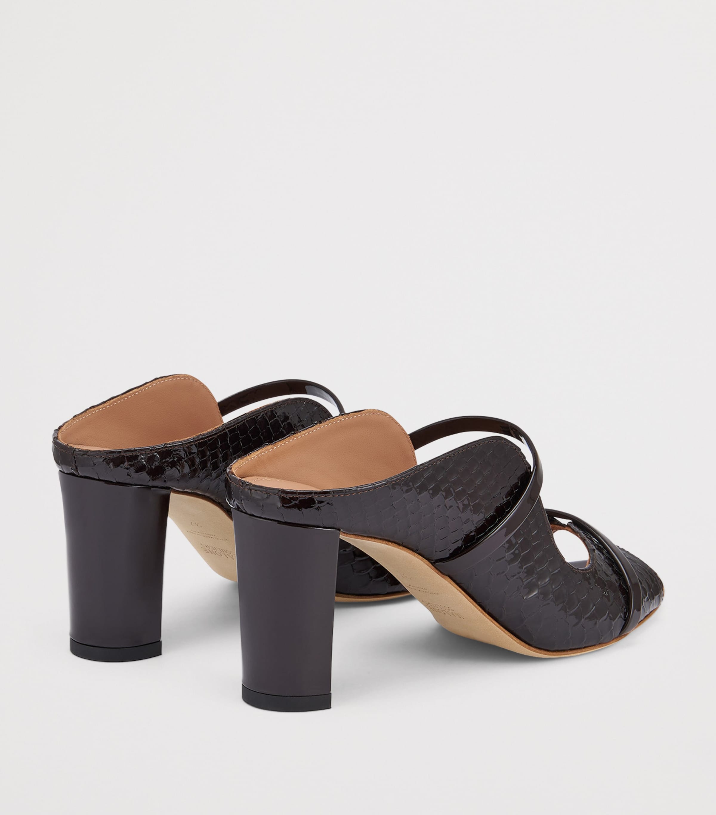 Malone Souliers Patent Leather Norah Heeled Sandals 70 Dark Brown Image 4