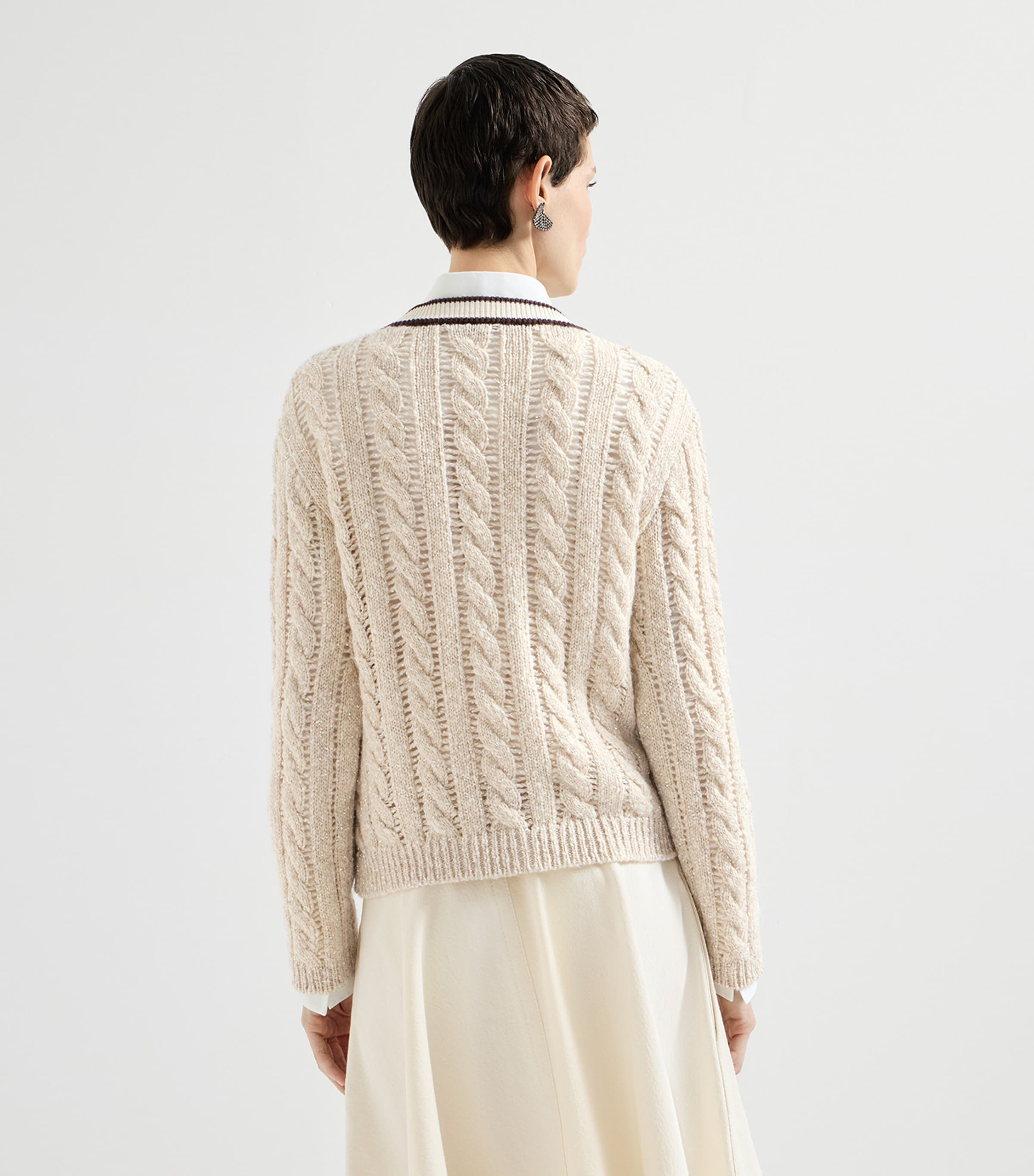 Brunello Cucinelli Womens Cable-Knit Cardigan Image 5