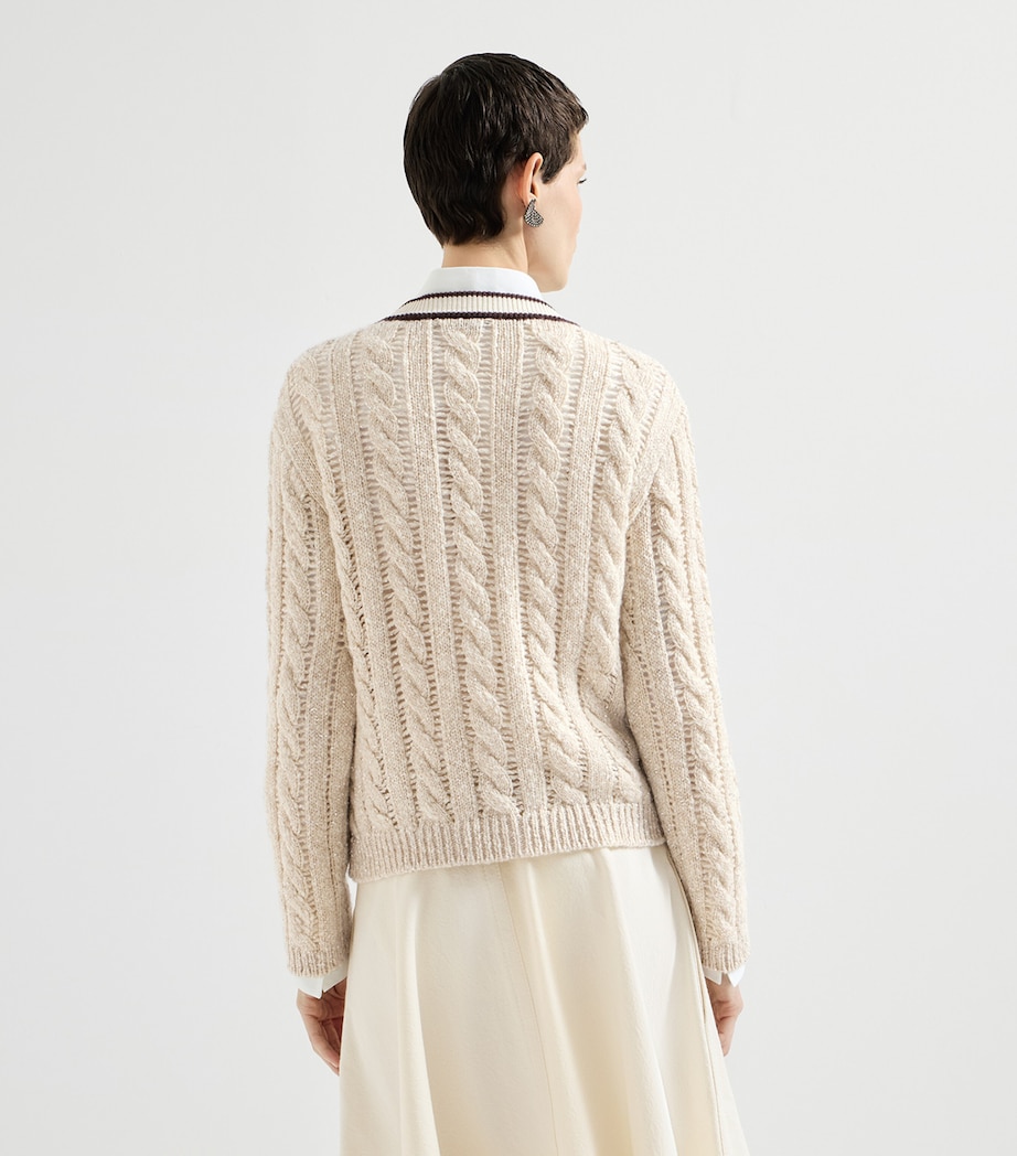 Brunello Cucinelli Womens Cable-Knit Cardigan Image 5