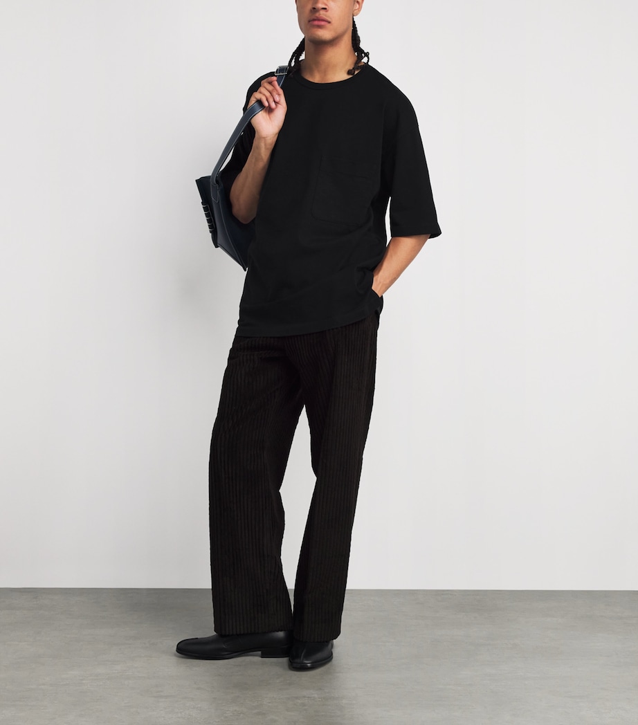 Cotton-Linen Boxy T-Shirt BLACK BK999 Image 2