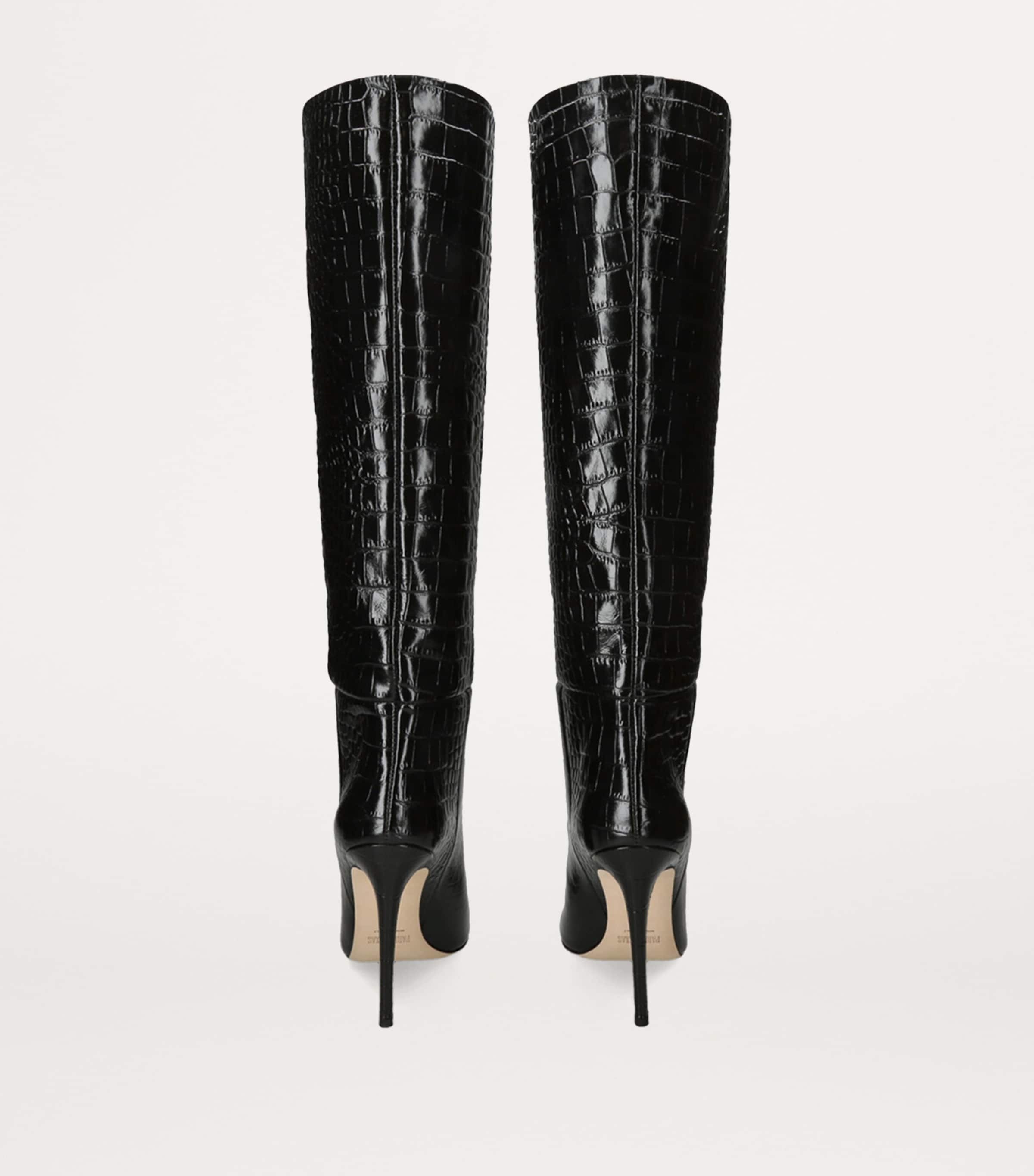 Paris Texas Croc-Embossed Knee-High Boots 105 Black Image 3
