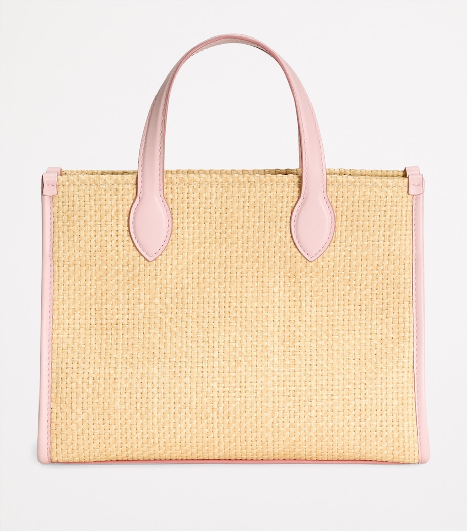 Dolce&Gabbana Kids Straw Logo Tote Bag Naturale/rosa Image 3