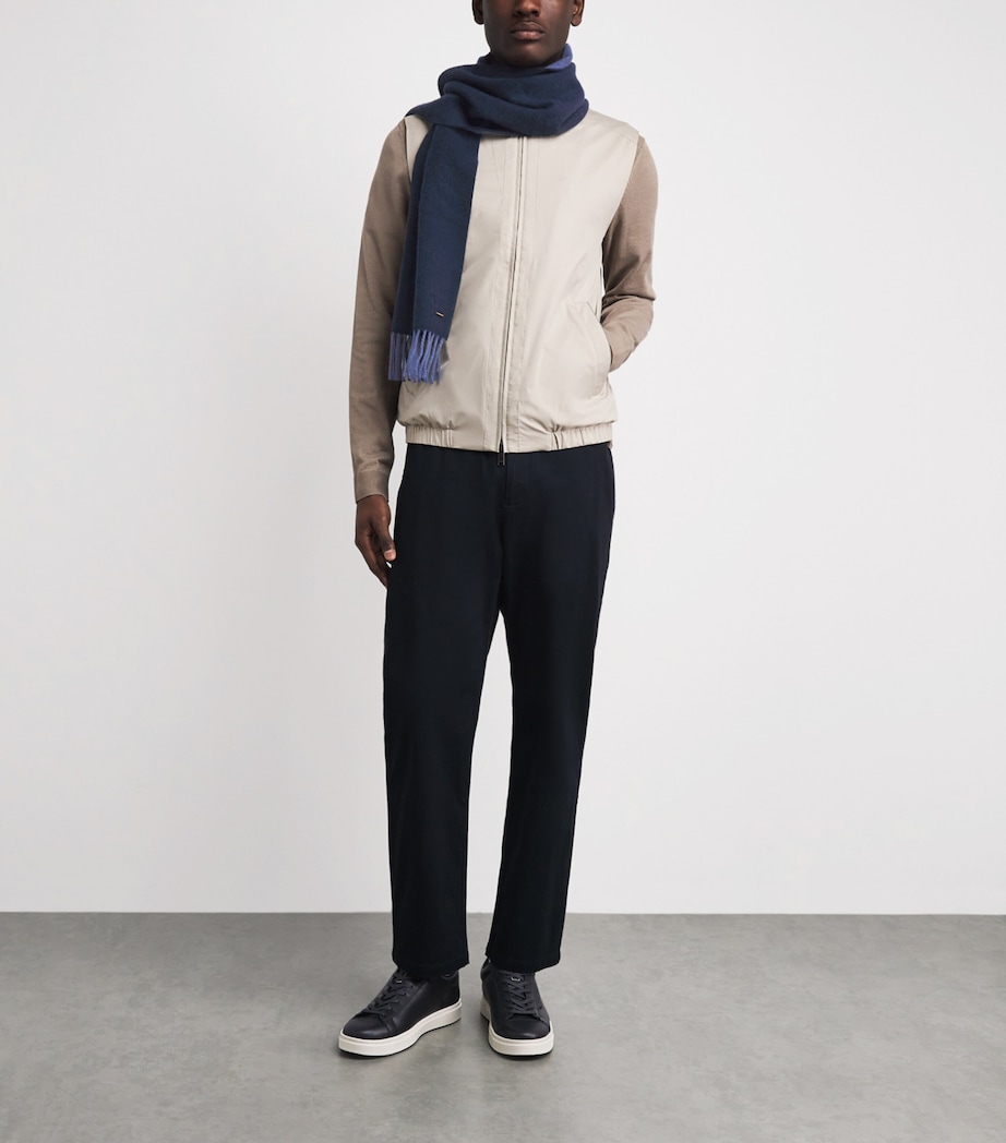 BOSS Cashmere Floris Scarf Blue Image 2