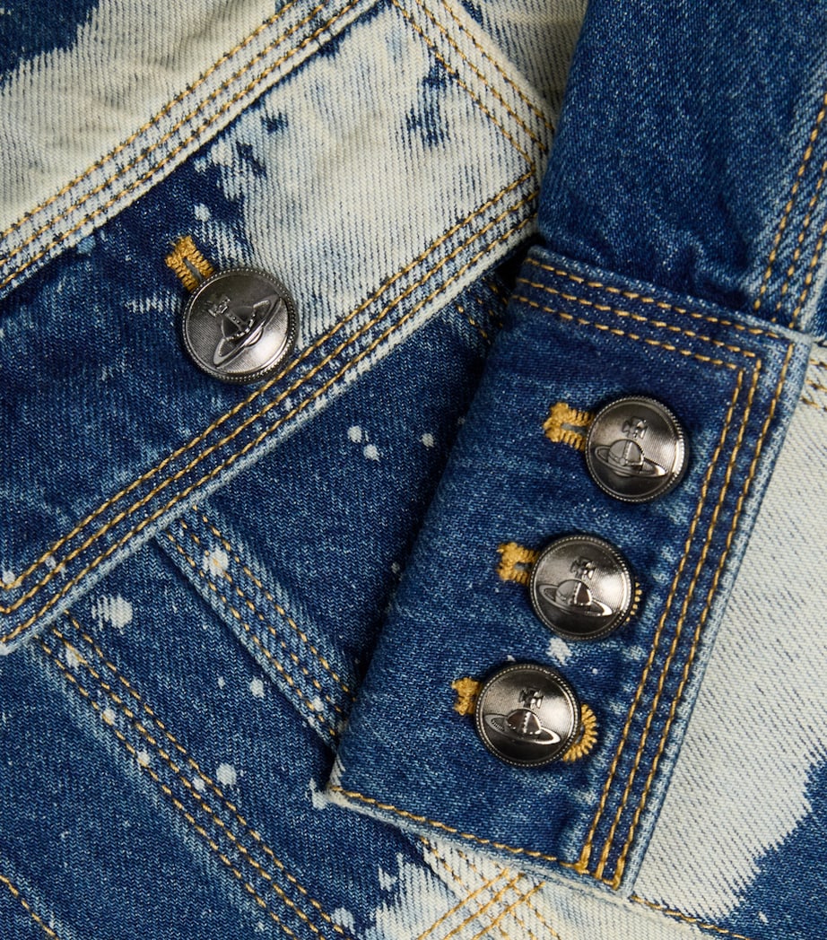 Vivienne Westwood Mens Bleached Denim Jacket Blue Image 2