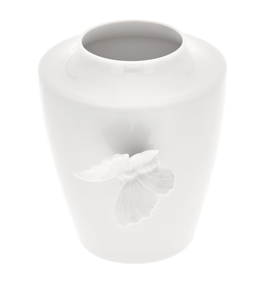 Small Porcelain Butterfly Vase (13cm) NO COLOUR Image 1