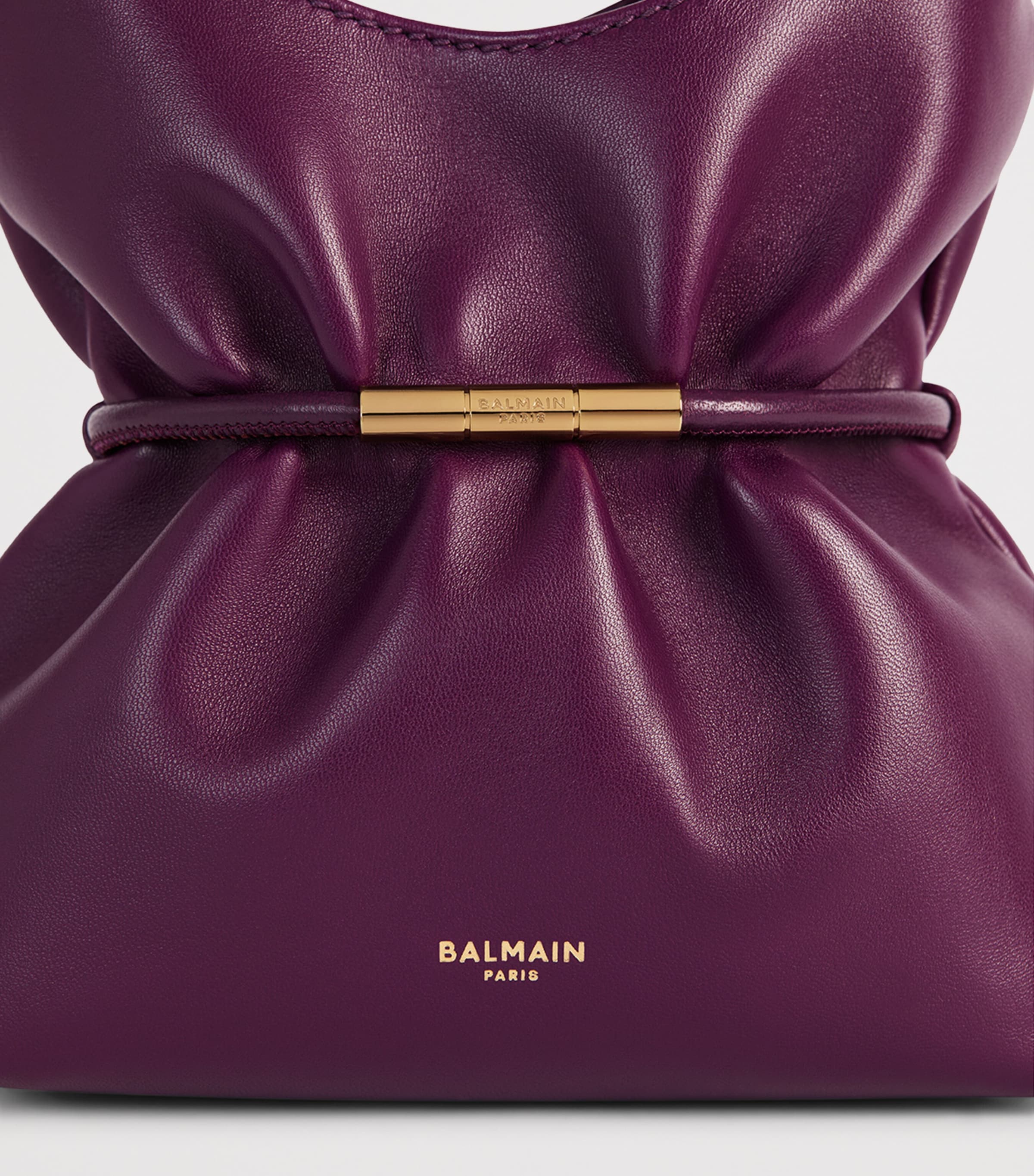 Balmain Mini Lambskin Sphynx Top-Handle Bag Merlot Image 8