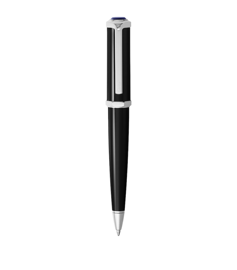 Cartier Santos-Dumont Ballpoint Pen Black & Silver Image 1