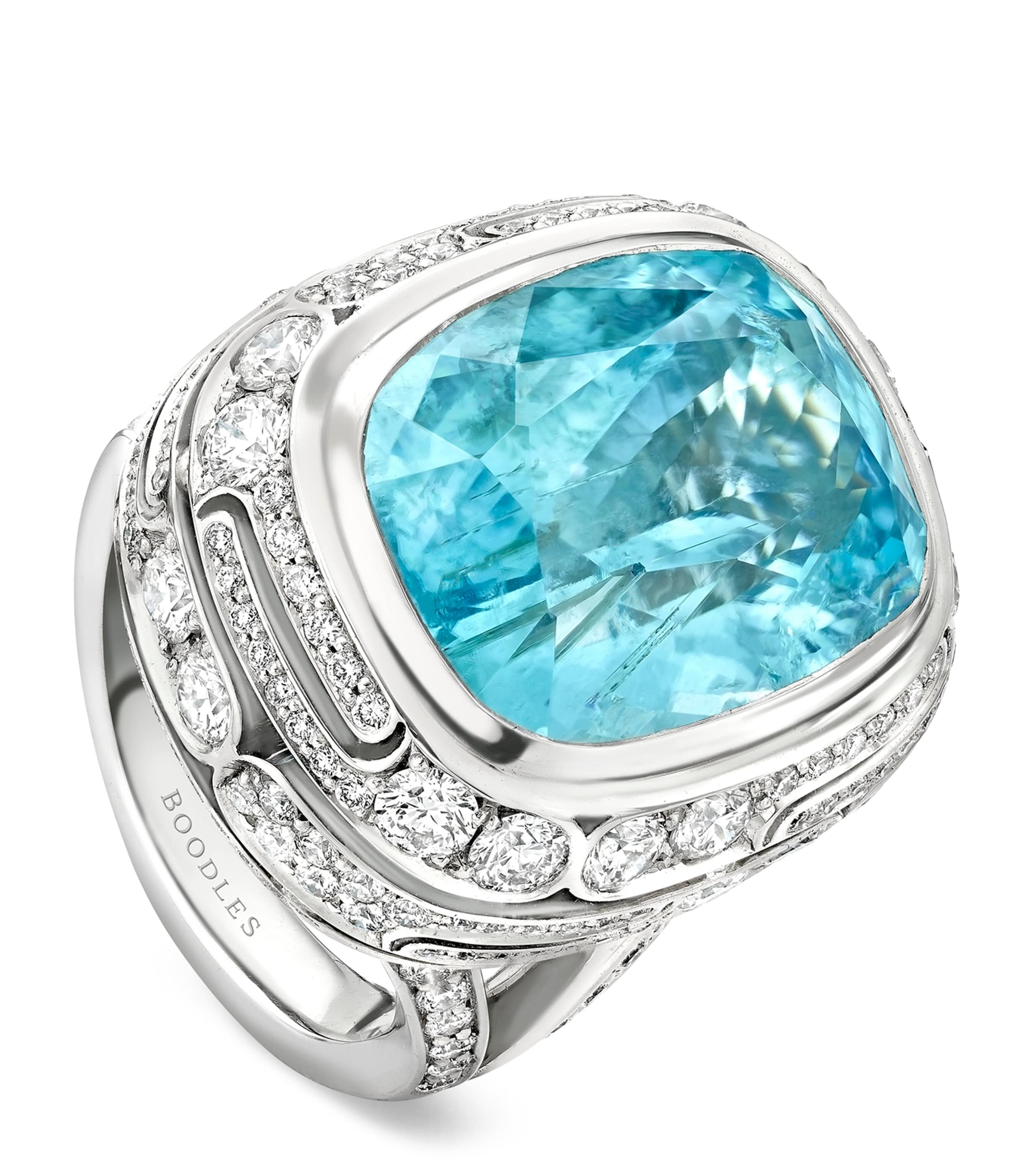 Boodles Platinum, Diamond and Paraiba Play of Light Ring Platinum Image 1